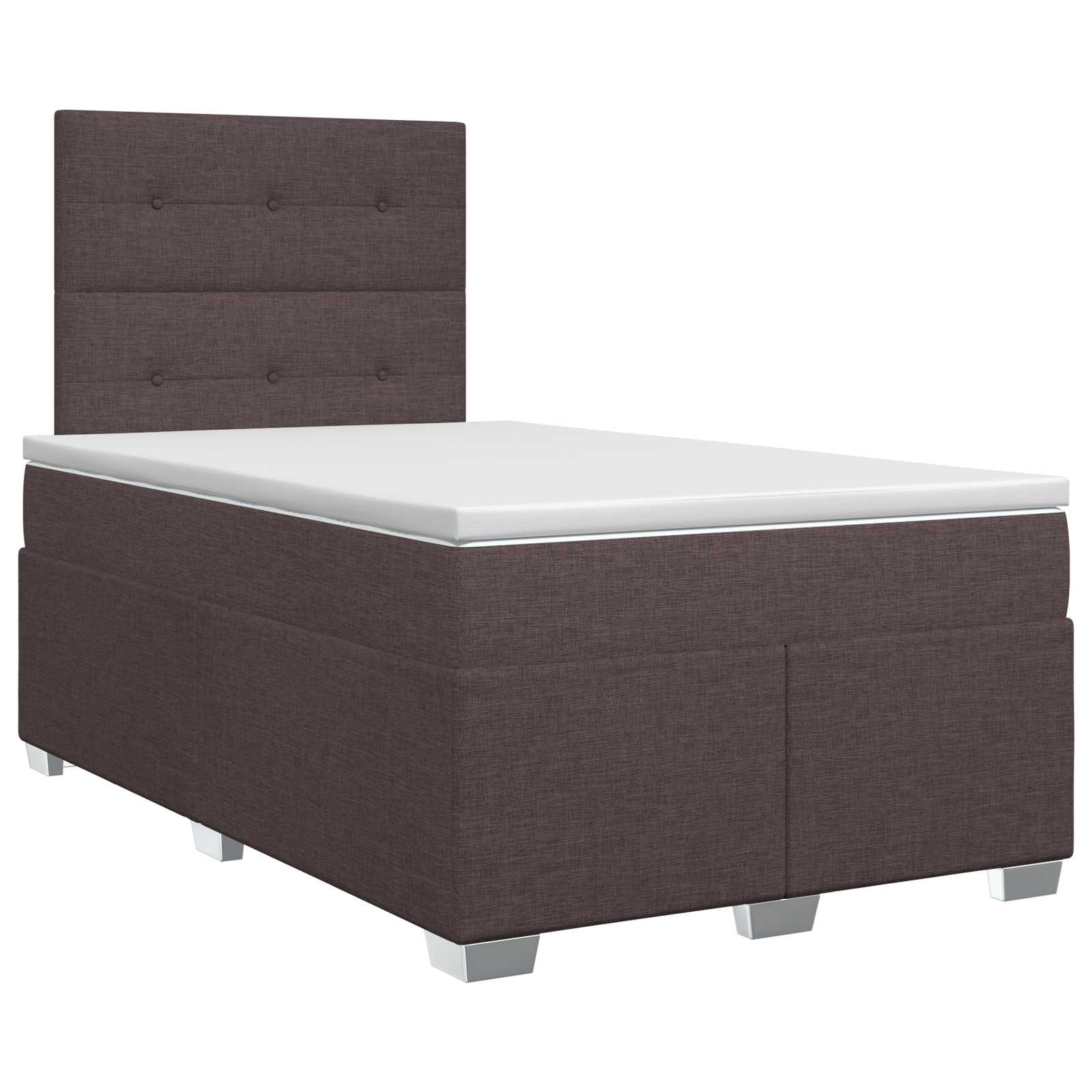Κρεβάτι box spring με στρώμα Σκούρο Καφέ 120 x 190 cm Ύφασμα - Pakobazaar