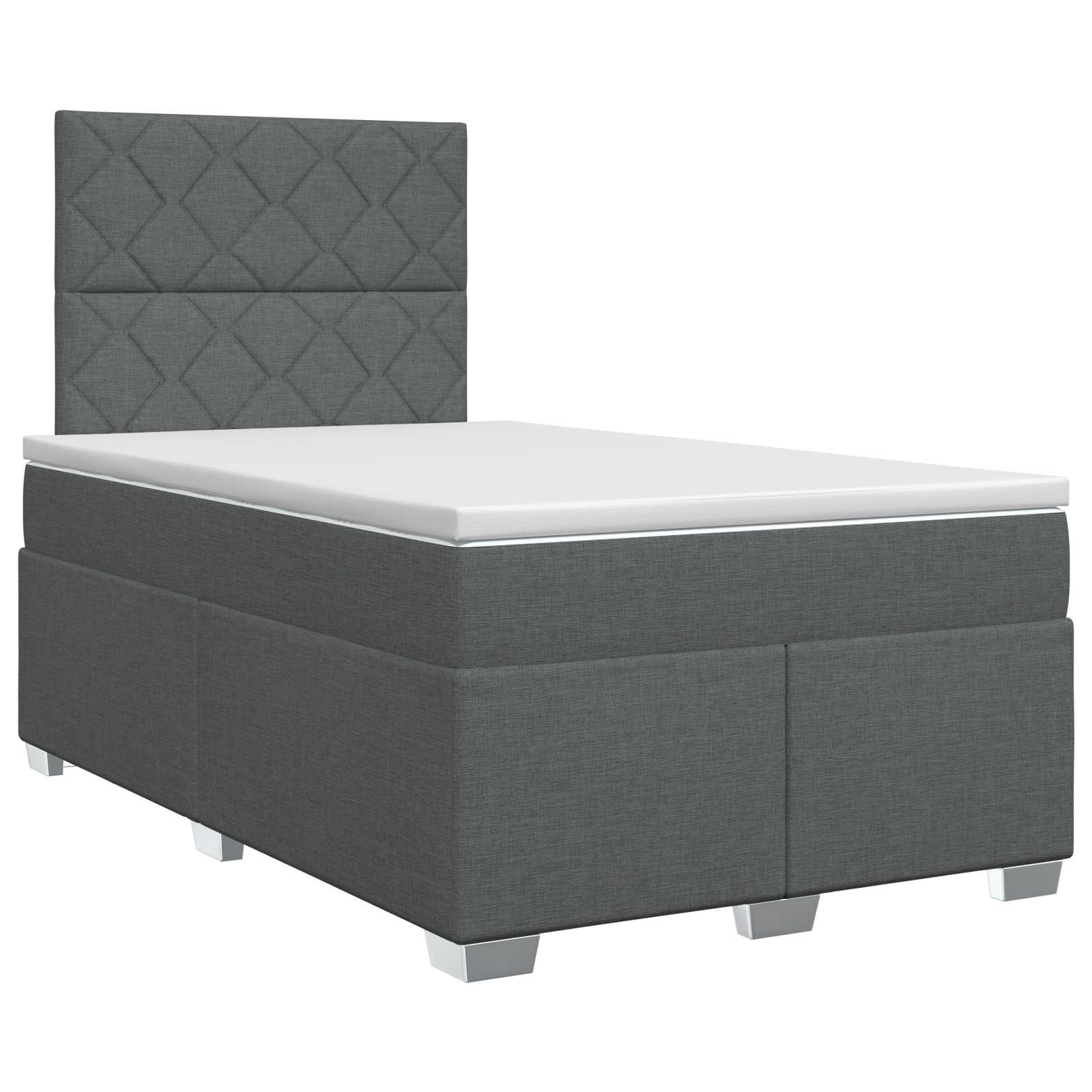 Κρεβάτι box spring με στρώμα Σκούρο Γκρι 120 x 190 cm Ύφασμα - Pakobazaar