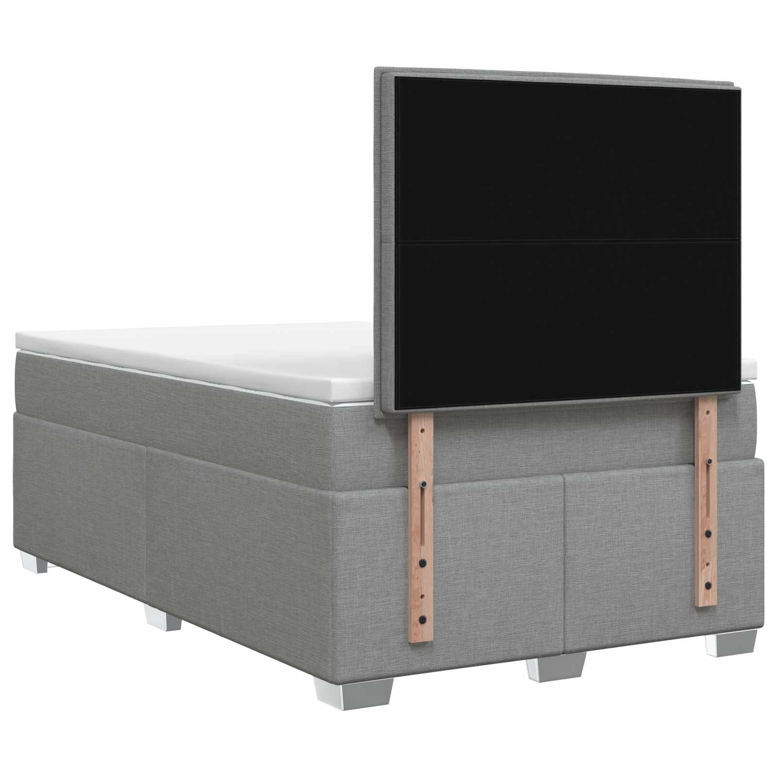 Κρεβάτι box spring με στρώμα Ανοιχτό γκρι 120 x 200 cm Ύφασμα - Pakobazaar