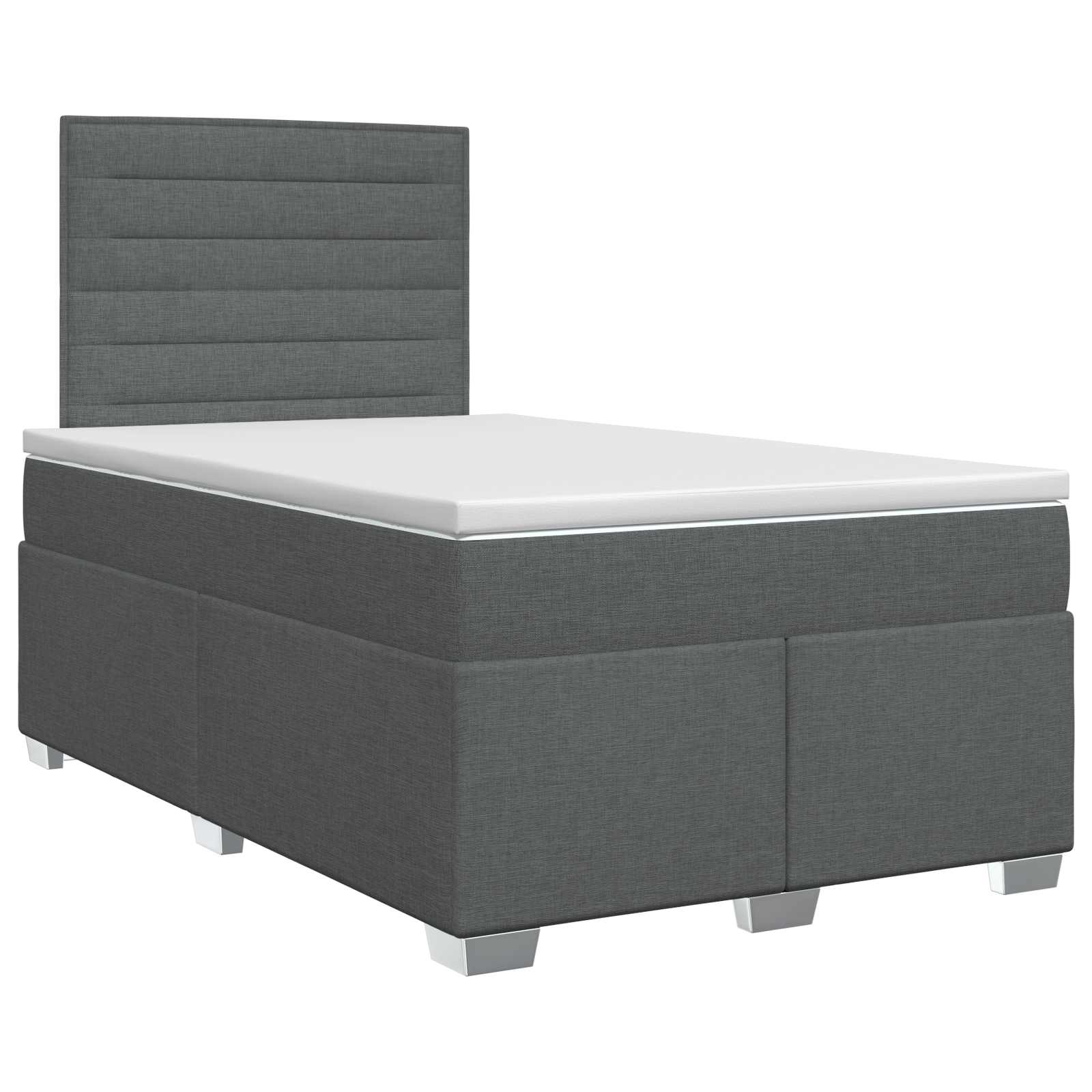 Κρεβάτι box spring με στρώμα Σκούρο Γκρι 120 x 200 cm Ύφασμα - Pakobazaar