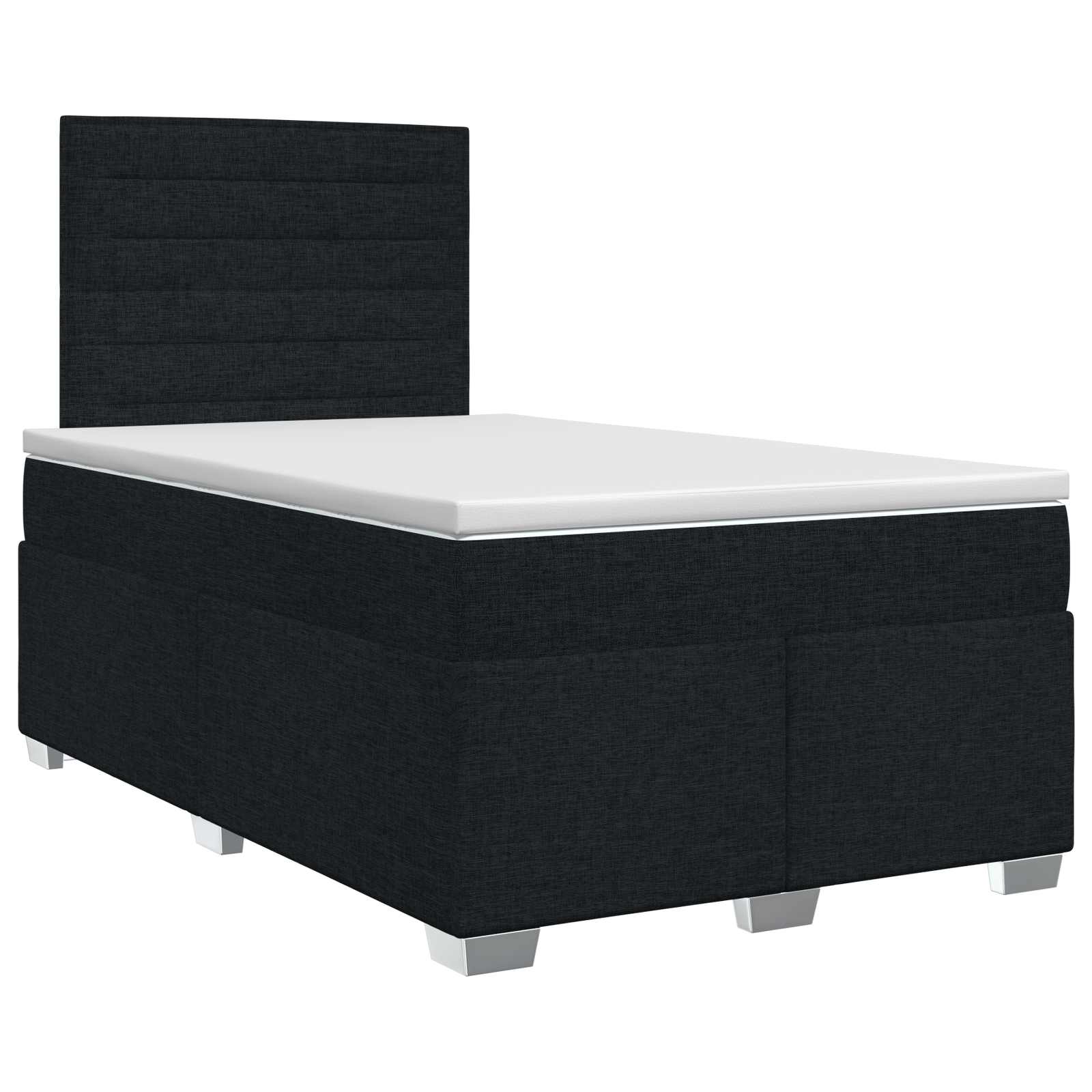 Κρεβάτι box spring με στρώμα Μαύρο 120 x 200 cm Ύφασμα