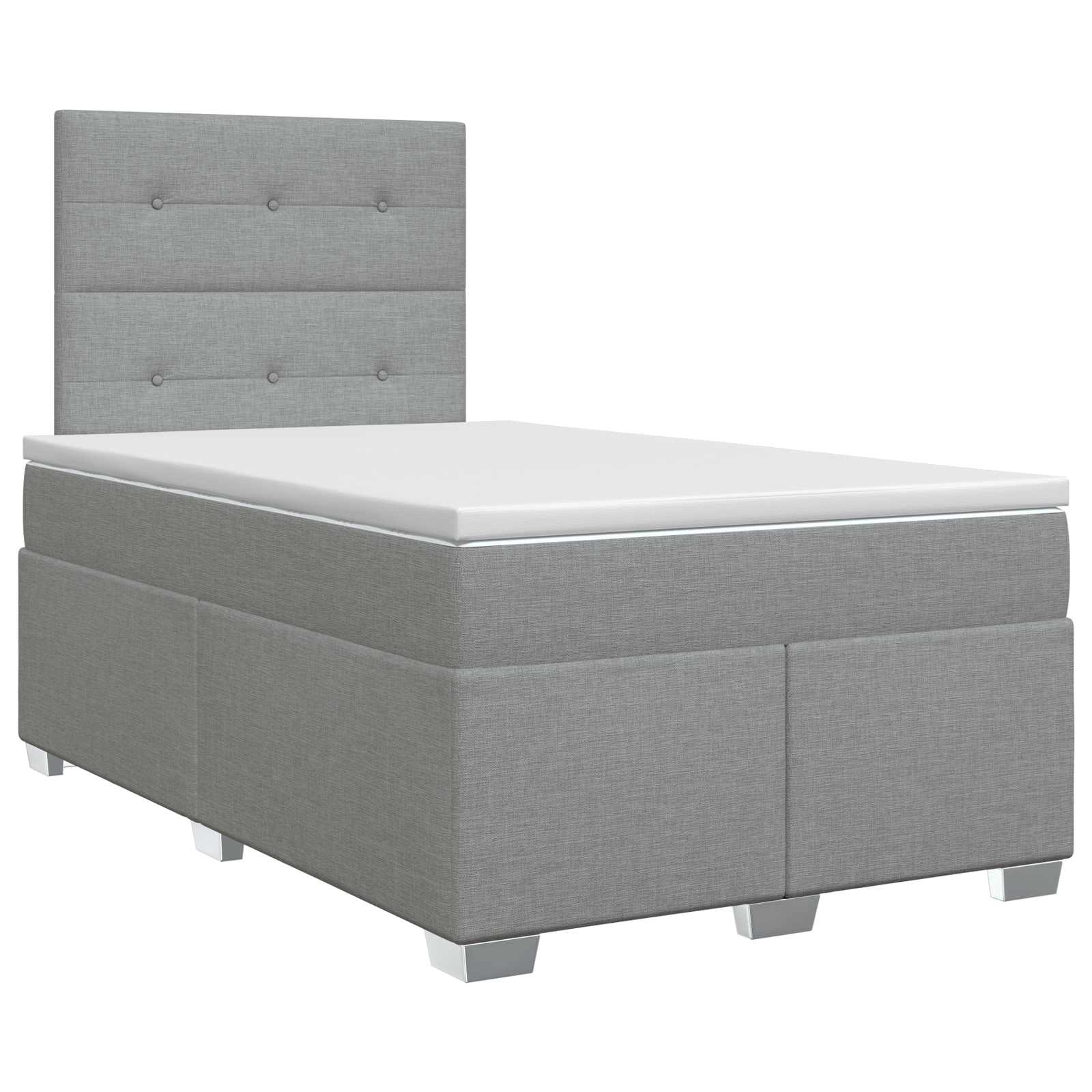 Κρεβάτι box spring με στρώμα Ανοιχτό γκρι 120 x 200 cm Ύφασμα - Pakobazaar