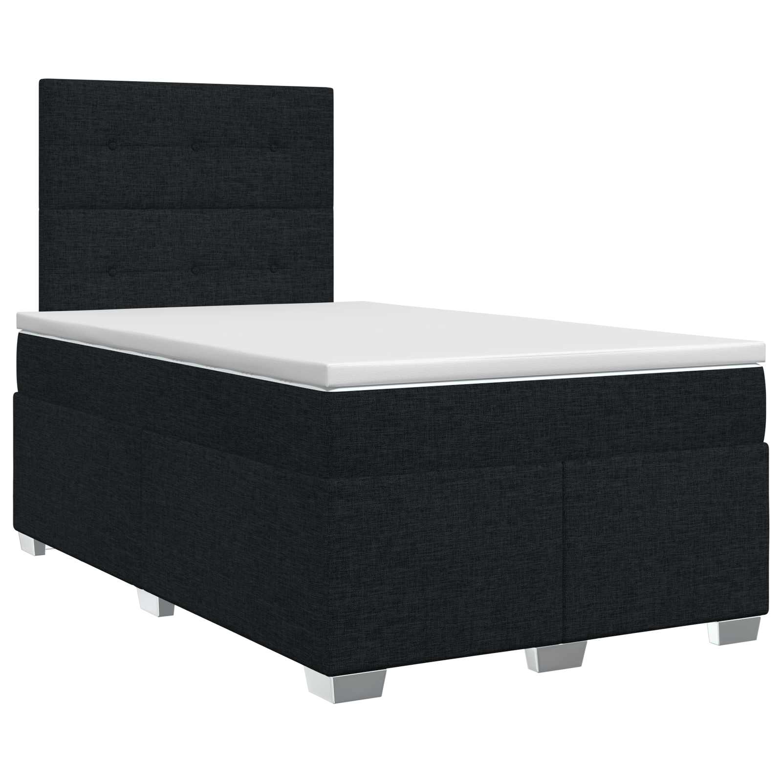 Κρεβάτι box spring με στρώμα Μαύρο 120 x 200 cm Ύφασμα - Pakobazaar