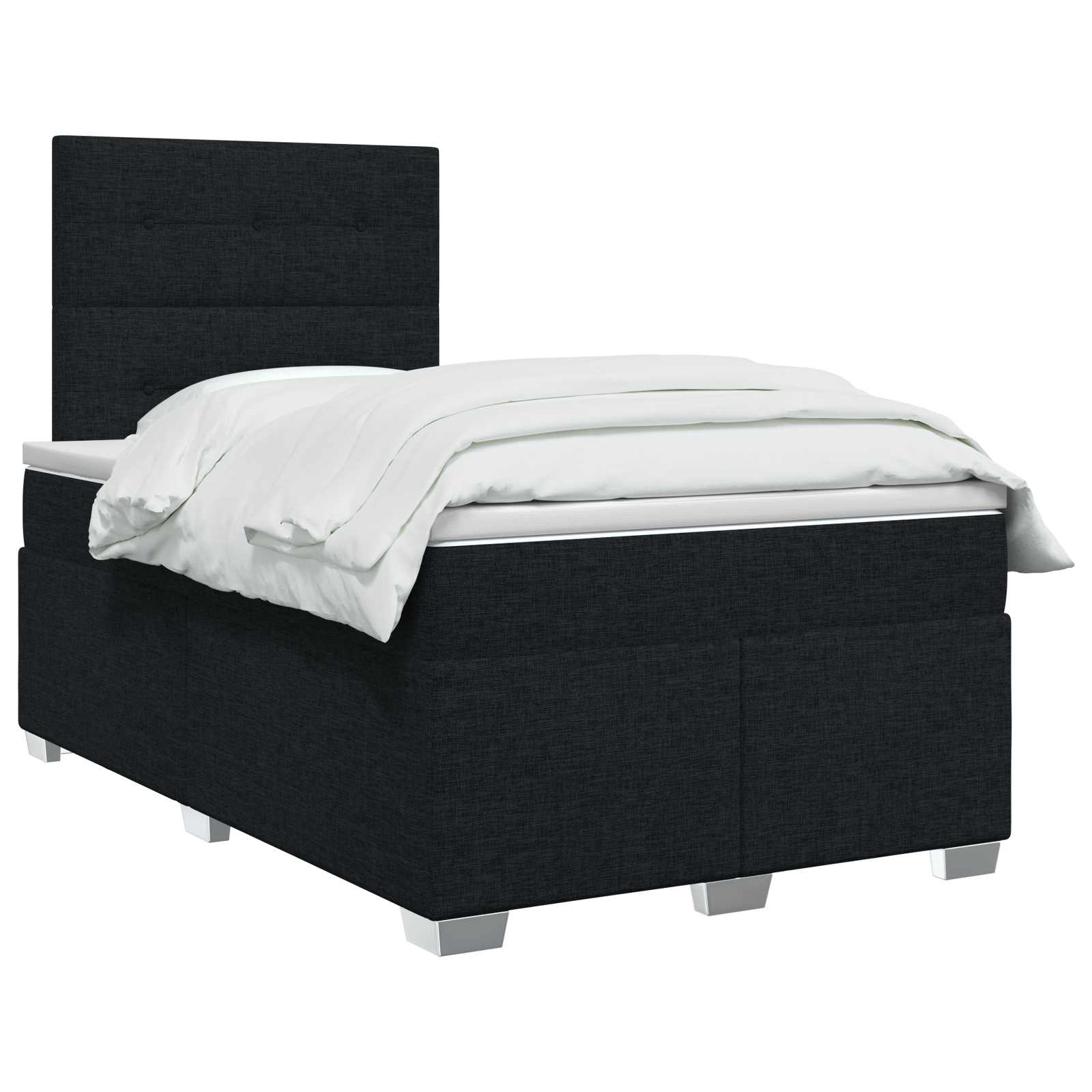 Κρεβάτι box spring με στρώμα Μαύρο 120 x 200 cm Ύφασμα - Pakobazaar