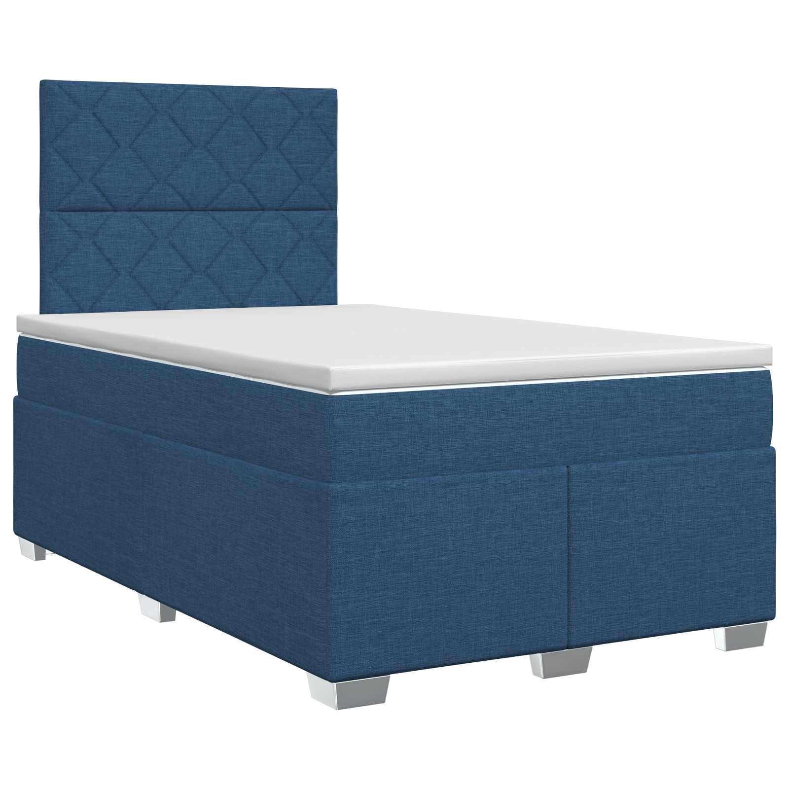 Κρεβάτι box spring με στρώμα Μπλε 120 x 200 cm Ύφασμα