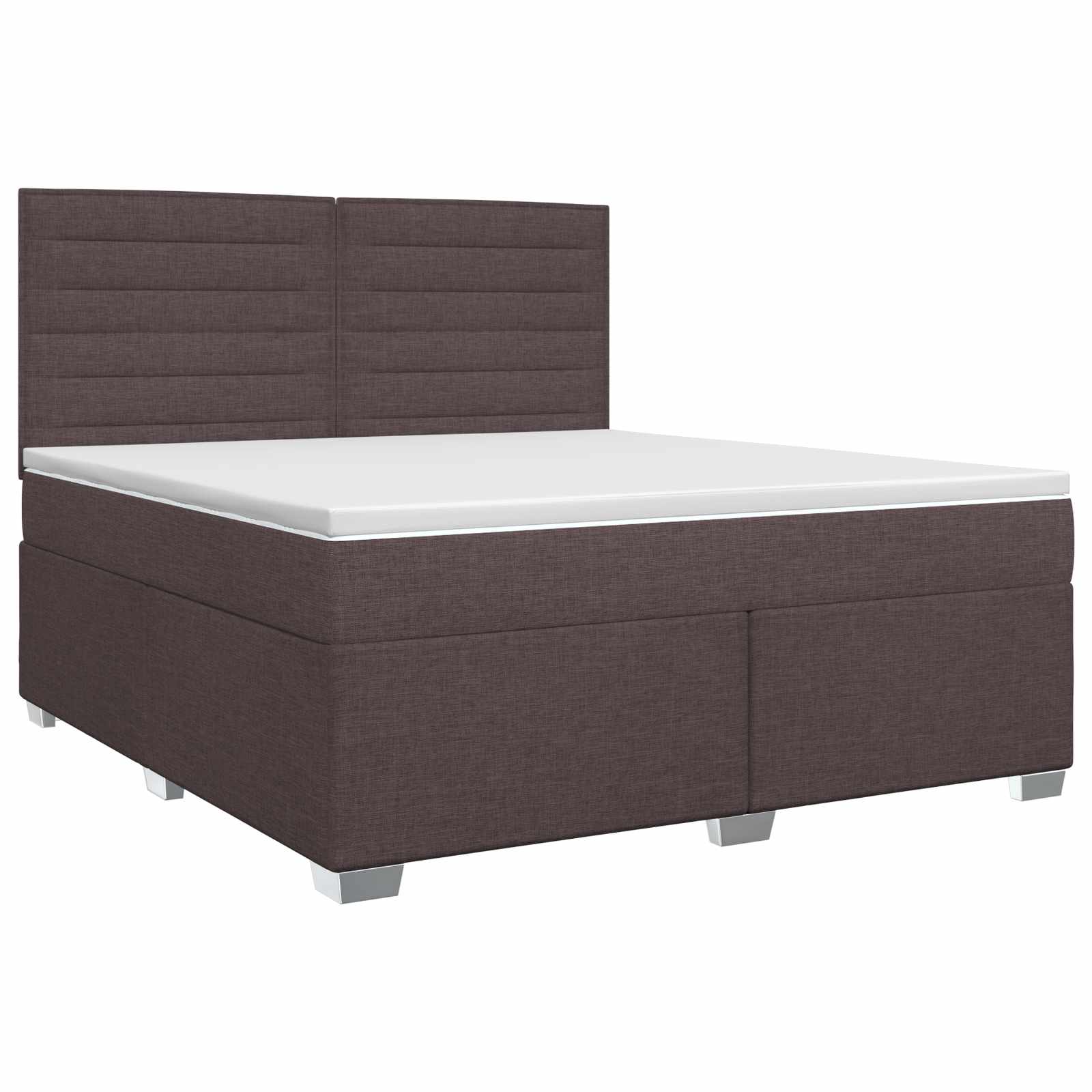 Κρεβάτι box spring με στρώμα Σκούρο Καφέ 140 x 200 cm Ύφασμα - Pakobazaar