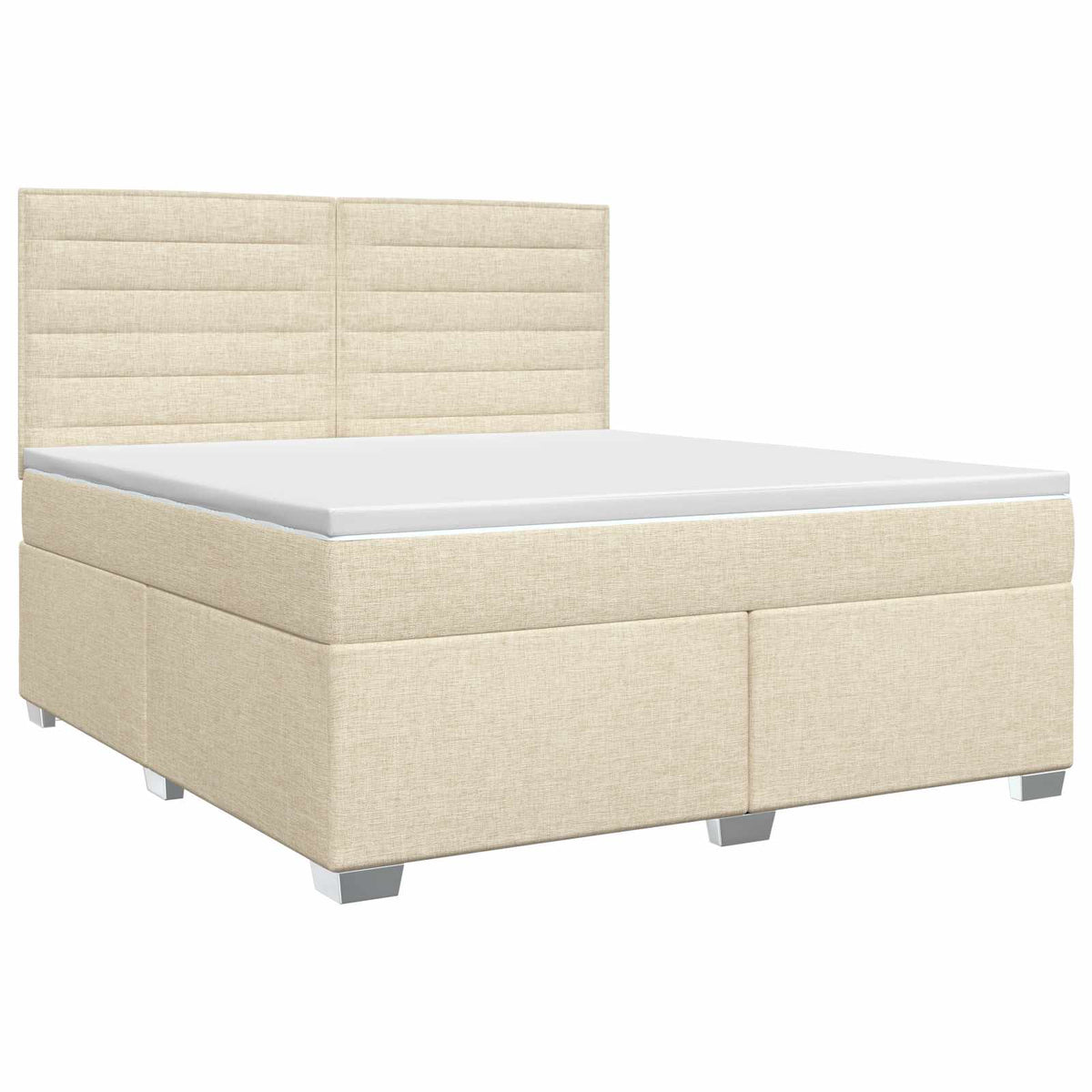Κρεβάτι box spring με στρώμα Κρεμ 160 x 200 cm Ύφασμα