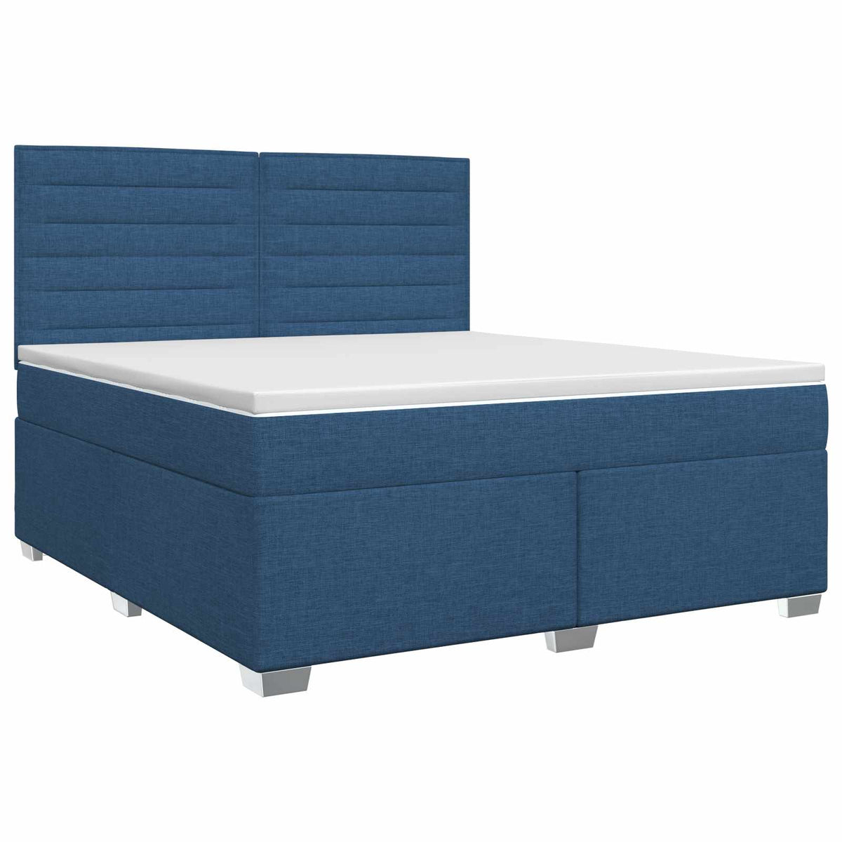 Κρεβάτι box spring με στρώμα Μπλε 160 x 200 cm Ύφασμα