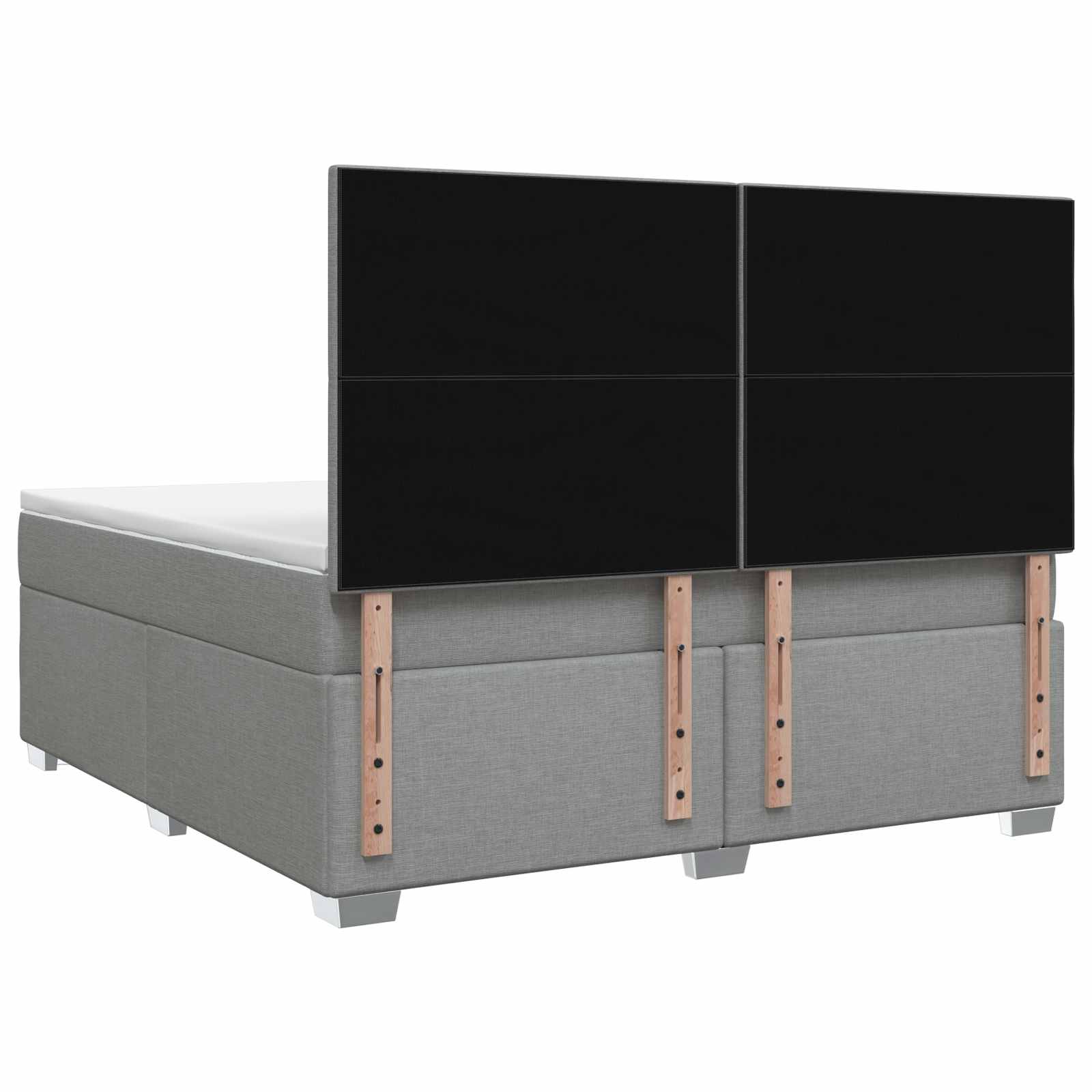 Κρεβάτι box spring με στρώμα Ανοιχτό γκρι 160 x 200 cm Ύφασμα - Pakobazaar