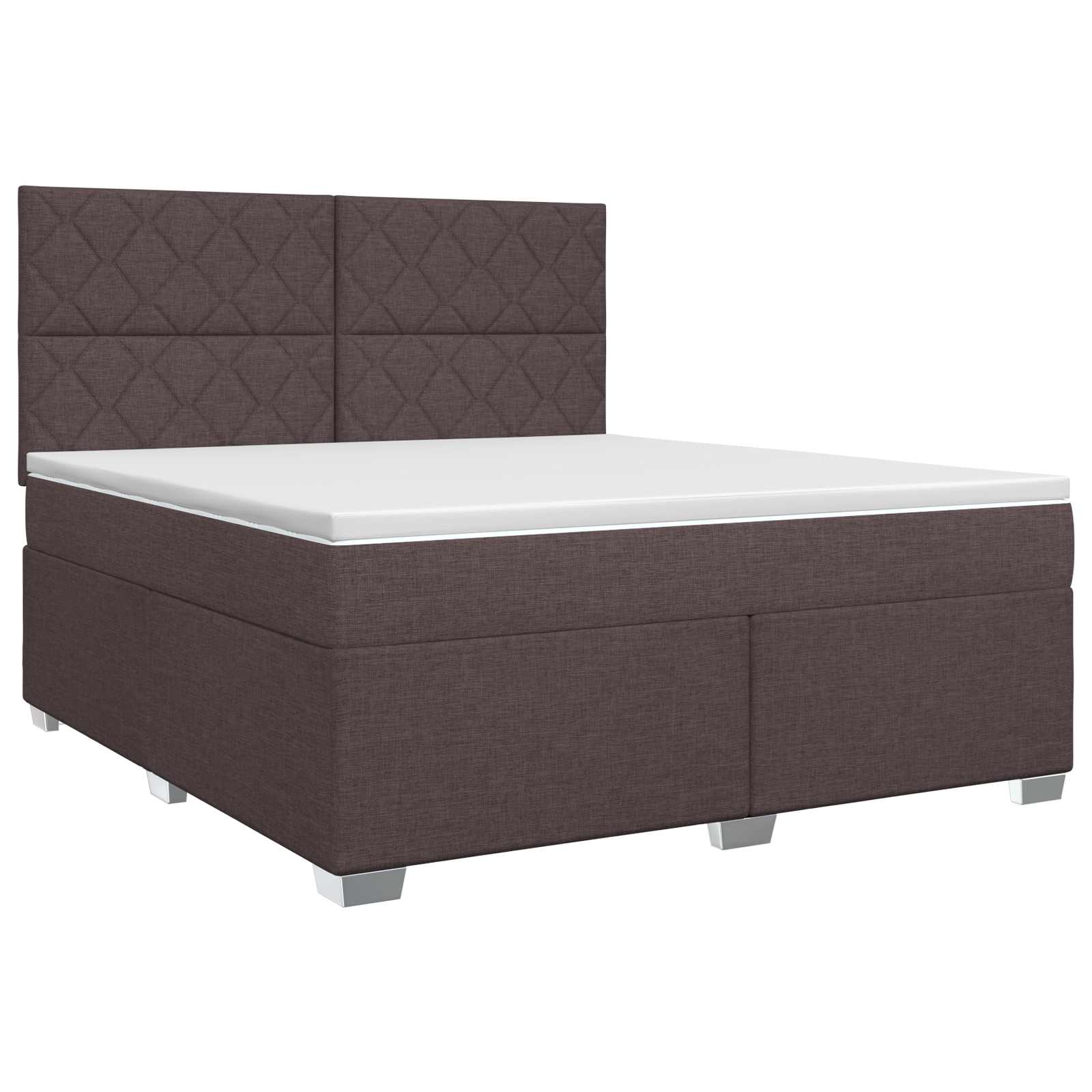 Κρεβάτι box spring με στρώμα Σκούρο Καφέ 160 x 200 cm Ύφασμα - Pakobazaar