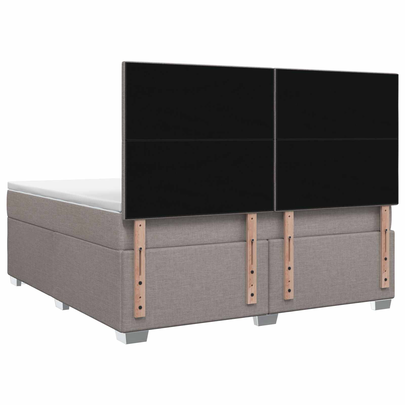 Κρεβάτι box spring με στρώμα Taupe 160 x 200 cm Ύφασμα - Pakobazaar