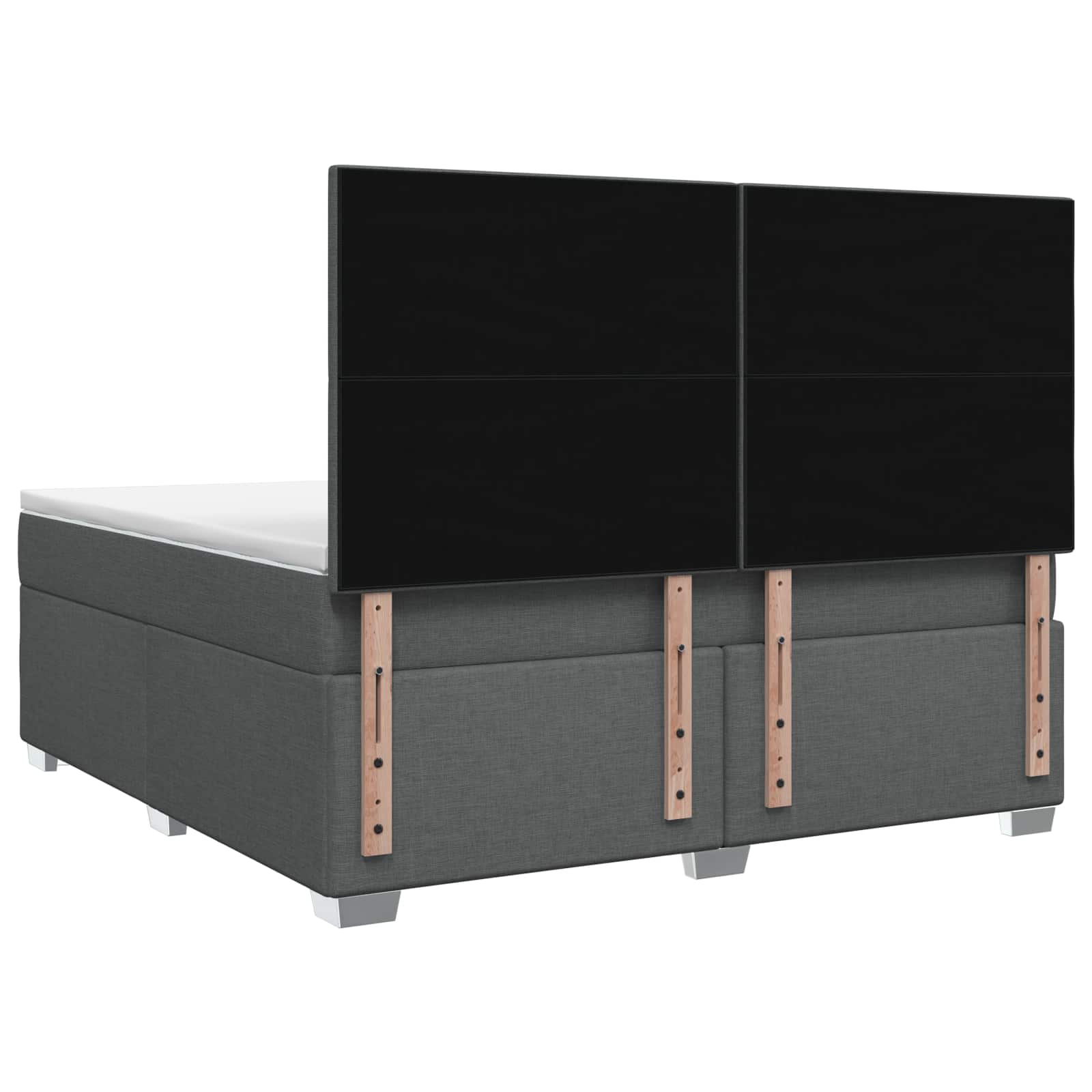 Κρεβάτι box spring με στρώμα Σκούρο Γκρι 180 x 200 cm Ύφασμα - Pakobazaar