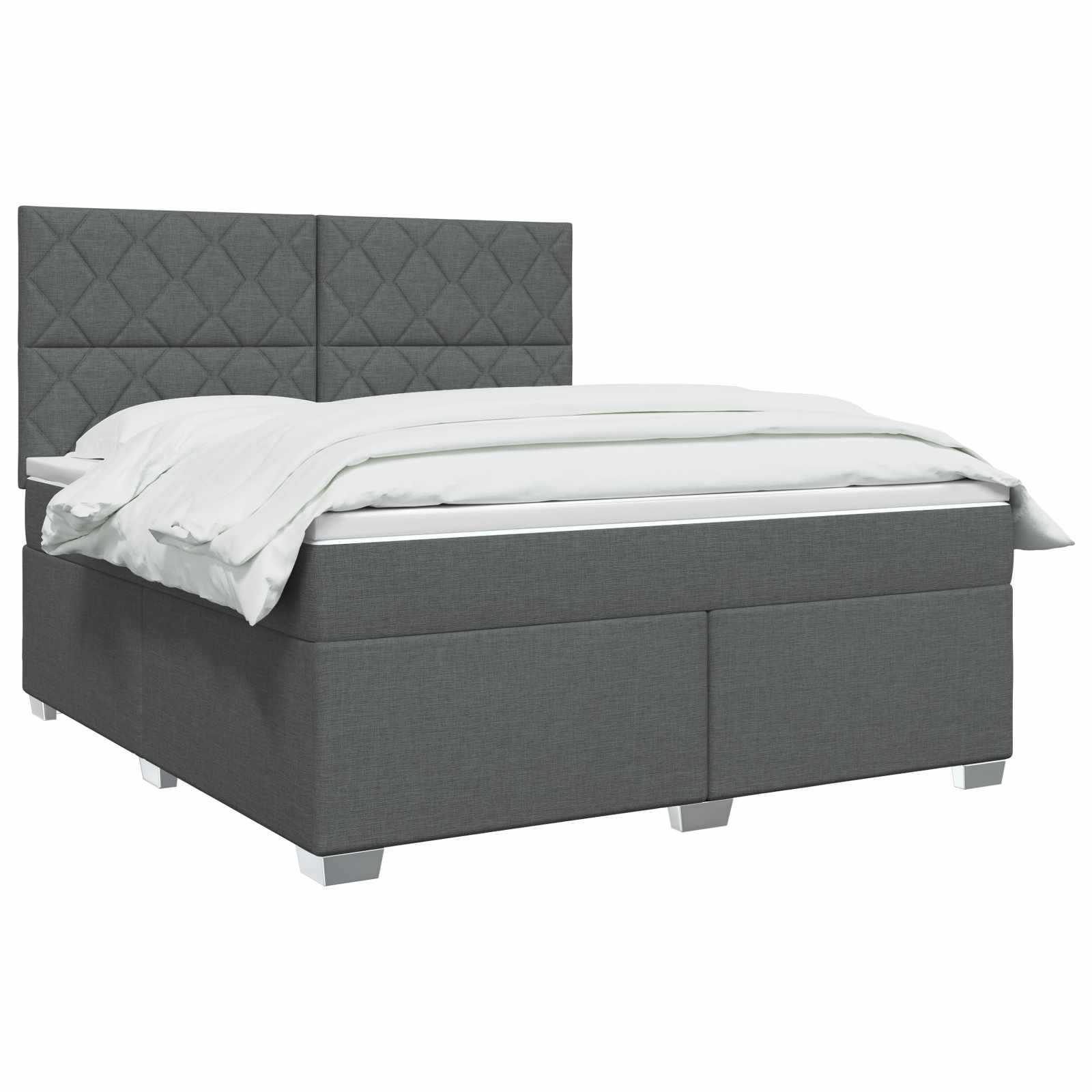 Κρεβάτι box spring με στρώμα Σκούρο Γκρι 180 x 200 cm Ύφασμα - Pakobazaar