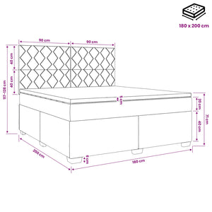 Κρεβάτι box spring με στρώμα Taupe 180 x 200 cm Ύφασμα - Pakobazaar