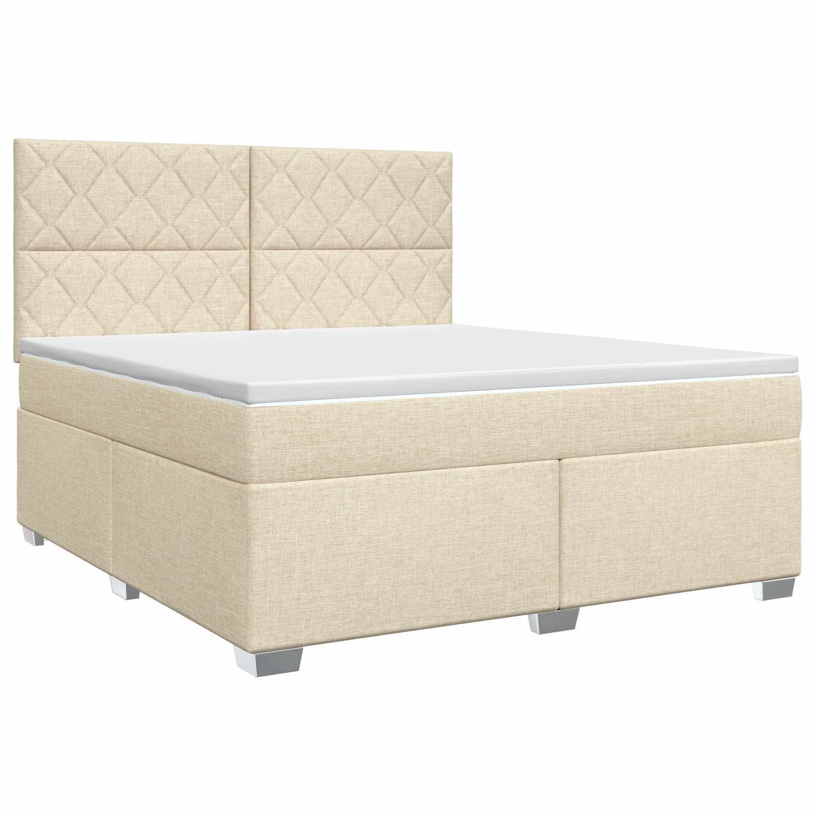 Κρεβάτι box spring με στρώμα Κρεμ 180 x 200 cm Ύφασμα - Pakobazaar