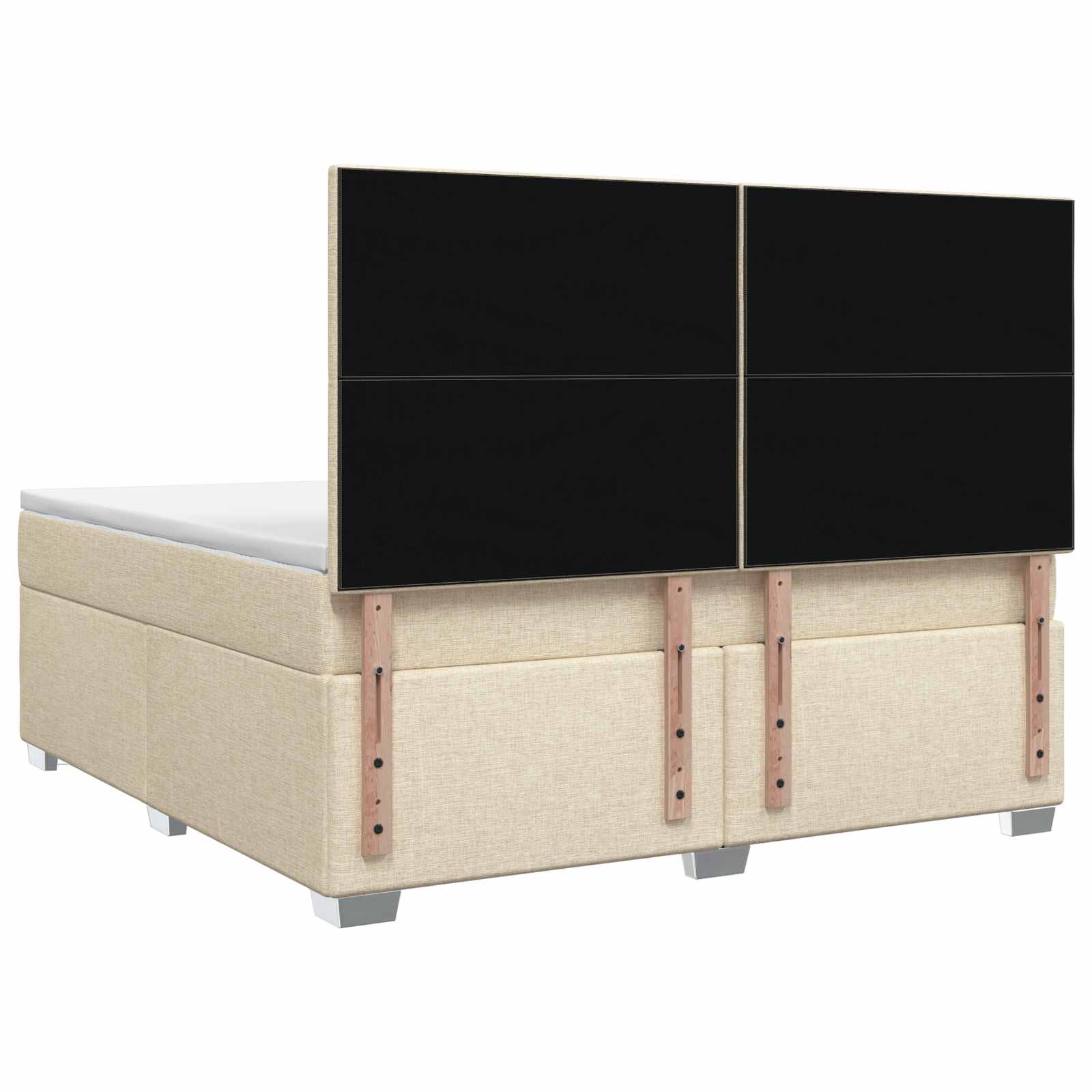 Κρεβάτι box spring με στρώμα Κρεμ 180 x 200 cm Ύφασμα - Pakobazaar