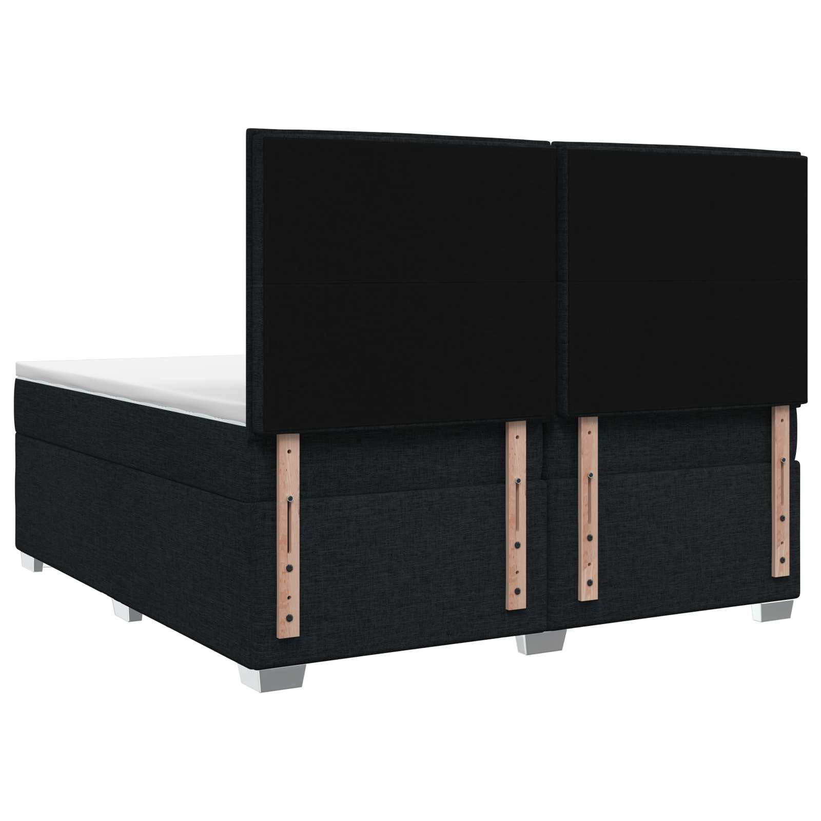 Κρεβάτι box spring με στρώμα Μαύρο 200 x 200 cm Ύφασμα