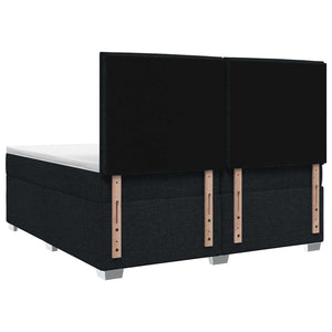 Κρεβάτι box spring με στρώμα Μαύρο 200 x 200 cm Ύφασμα