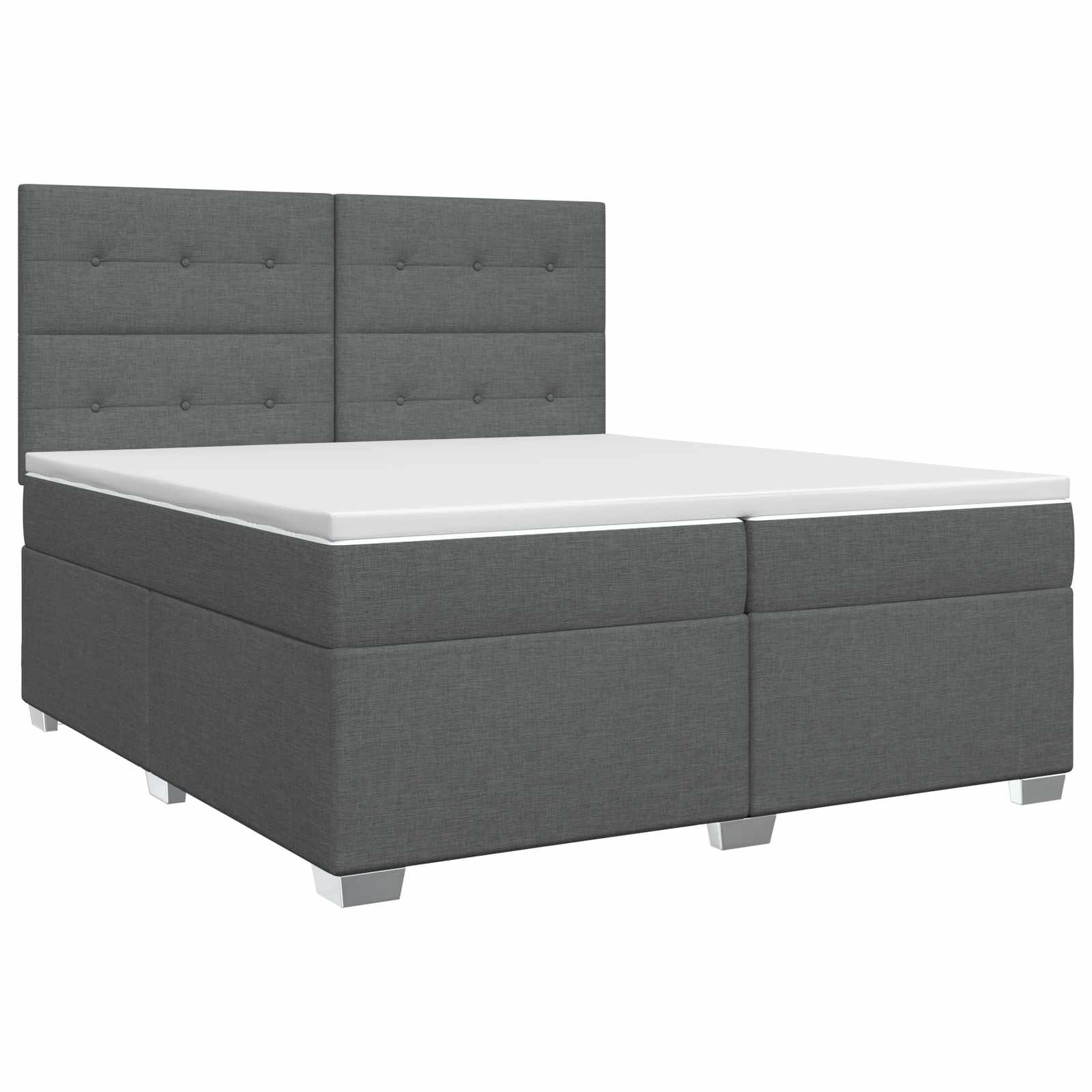Κρεβάτι box spring με στρώμα Σκούρο Γκρι 200 x 200 cm Ύφασμα - Pakobazaar