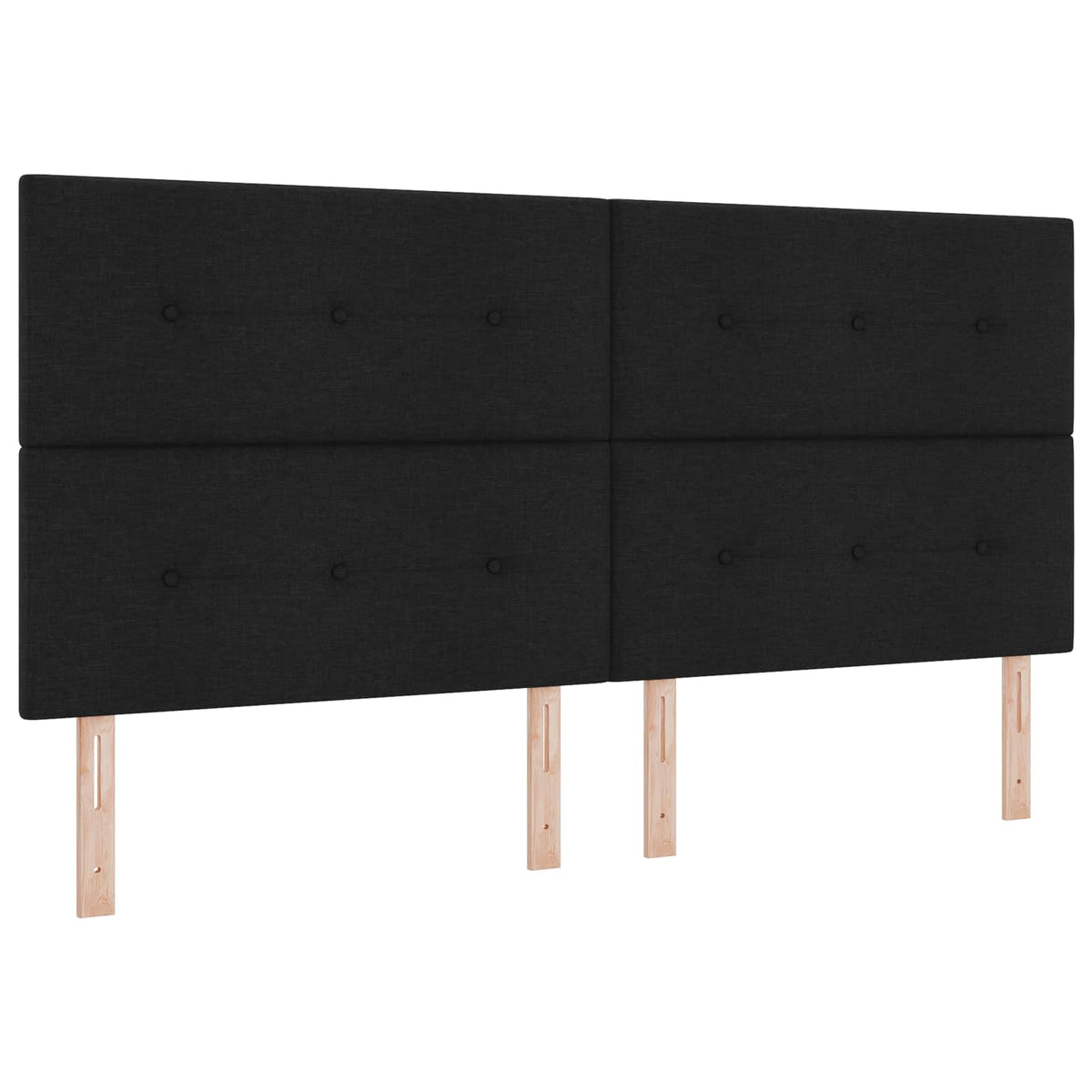 Κρεβάτι box spring με στρώμα Μαύρο 200 x 200 cm Ύφασμα - Pakobazaar