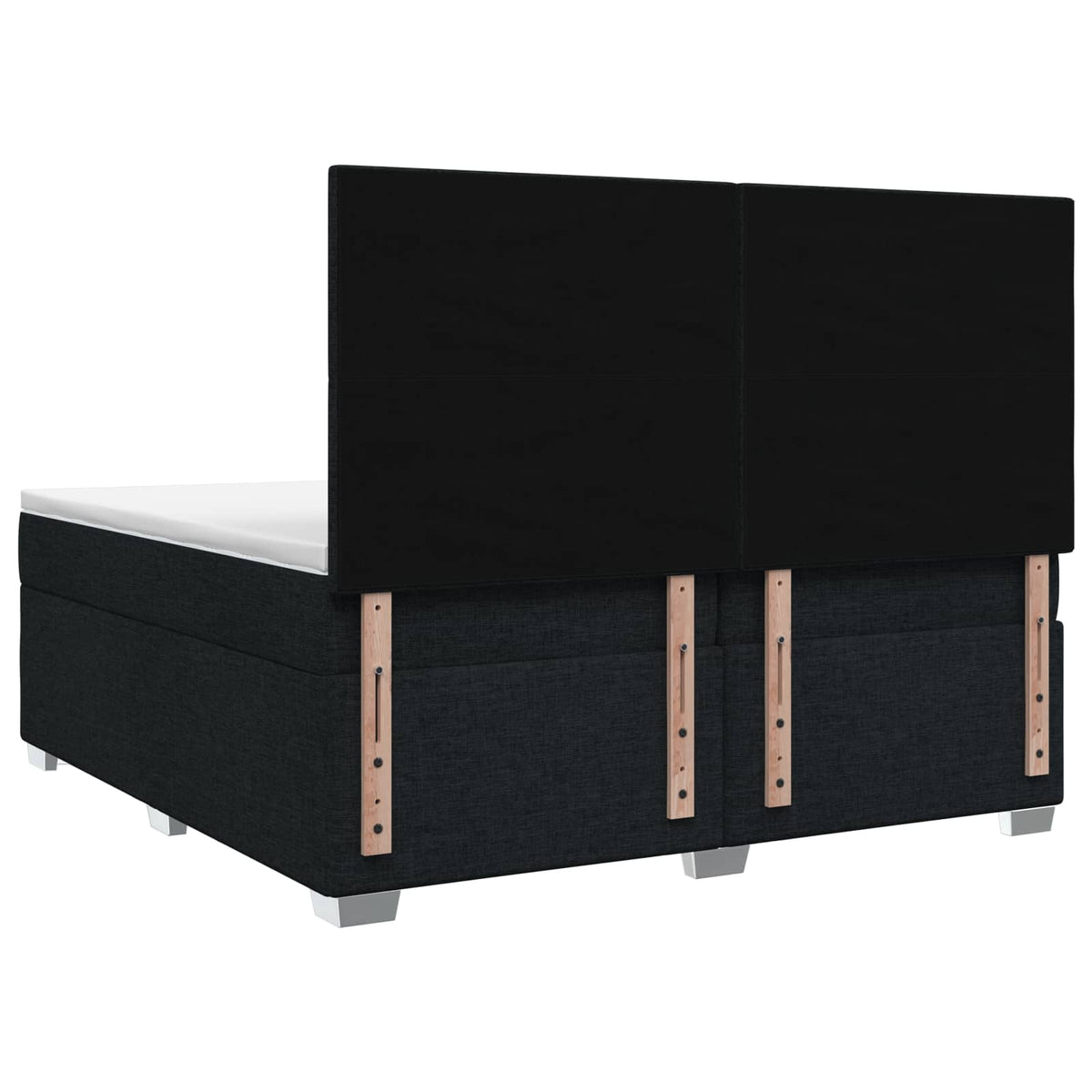 Κρεβάτι box spring με στρώμα Μαύρο 200 x 200 cm Ύφασμα - Pakobazaar