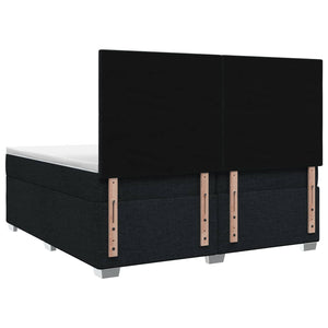 Κρεβάτι box spring με στρώμα Μαύρο 200 x 200 cm Ύφασμα - Pakobazaar