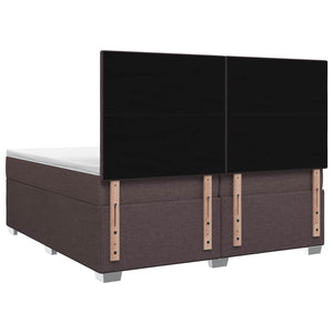 Κρεβάτι box spring με στρώμα Σκούρο Καφέ 200 x 200 cm Ύφασμα