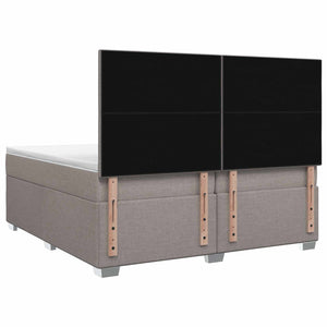 Κρεβάτι box spring με στρώμα Taupe 200 x 200 cm Ύφασμα