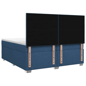Κρεβάτι box spring με στρώμα Μπλε 200 x 200 cm Ύφασμα - Pakobazaar