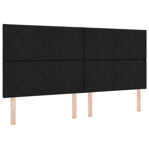 Κρεβάτι box spring με στρώμα Μαύρο 200 x 200 cm Ύφασμα