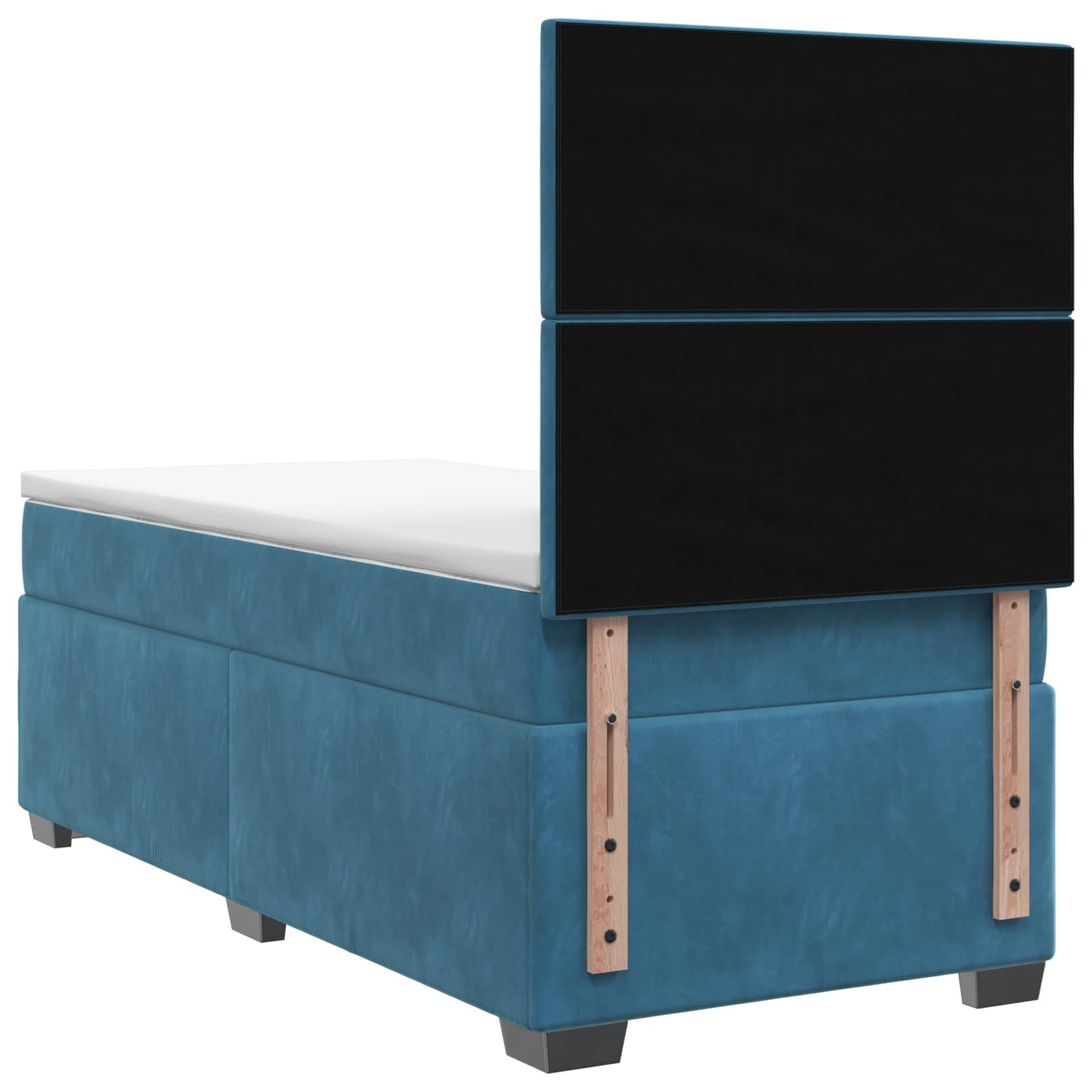 Κρεβάτι box spring με στρώμα Μπλε 80 x 200 cm Βελούδο - Pakobazaar