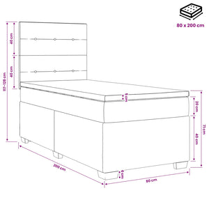 Κρεβάτι box spring με στρώμα Ροζ 80 x 200 cm Βελούδο