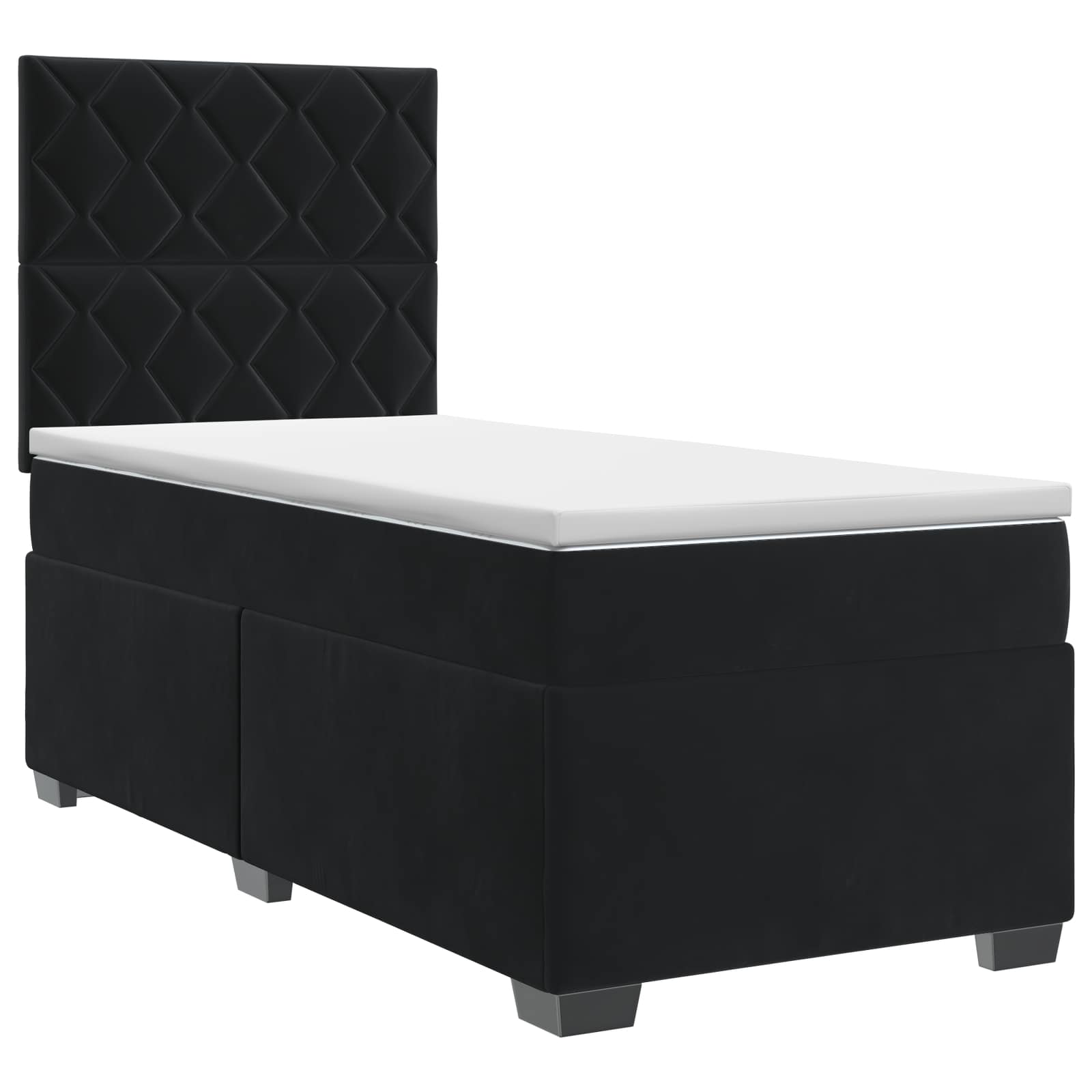 Κρεβάτι box spring με στρώμα Μαύρο 80 x 200 cm Βελούδο - Pakobazaar