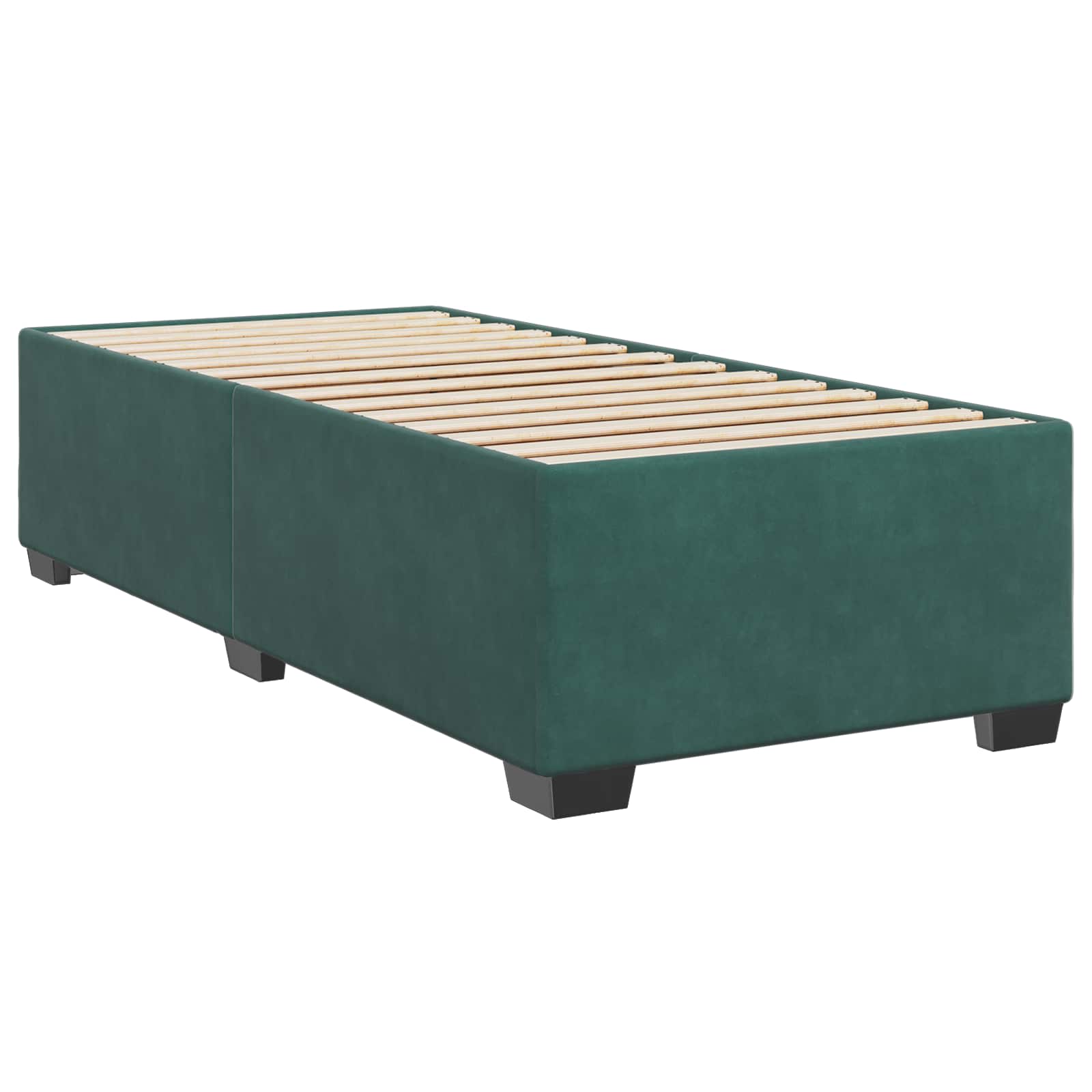 Κρεβάτι box spring με στρώμα Σκούρο Πράσινο 90 x 200 cm Βελούδο - Pakobazaar