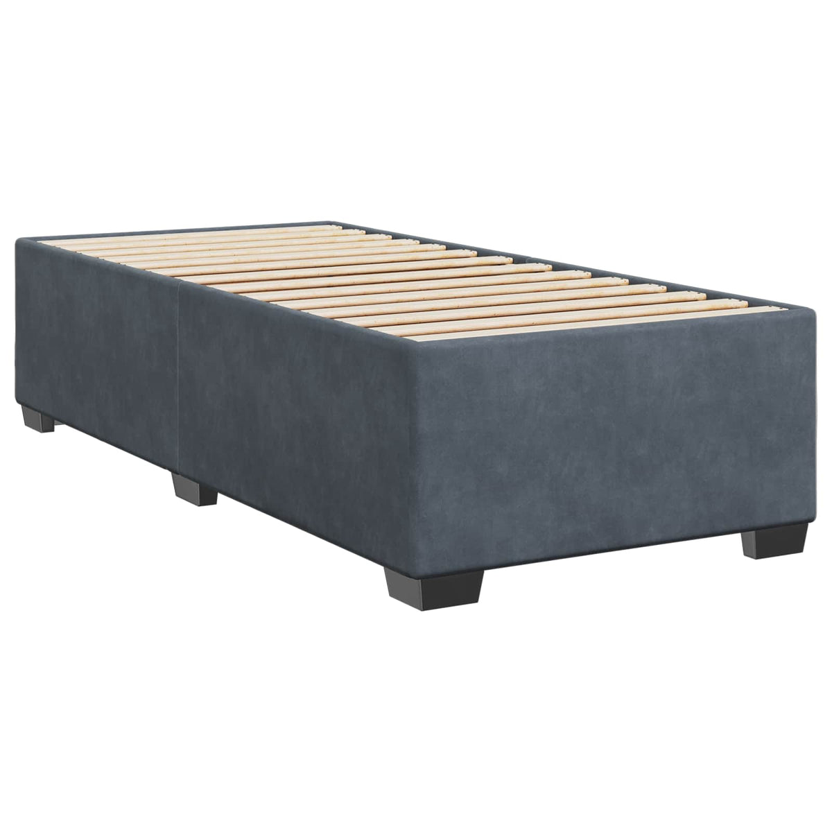 Κρεβάτι box spring με στρώμα Σκούρο Γκρι 100 x 200 cm Βελούδο - Pakobazaar