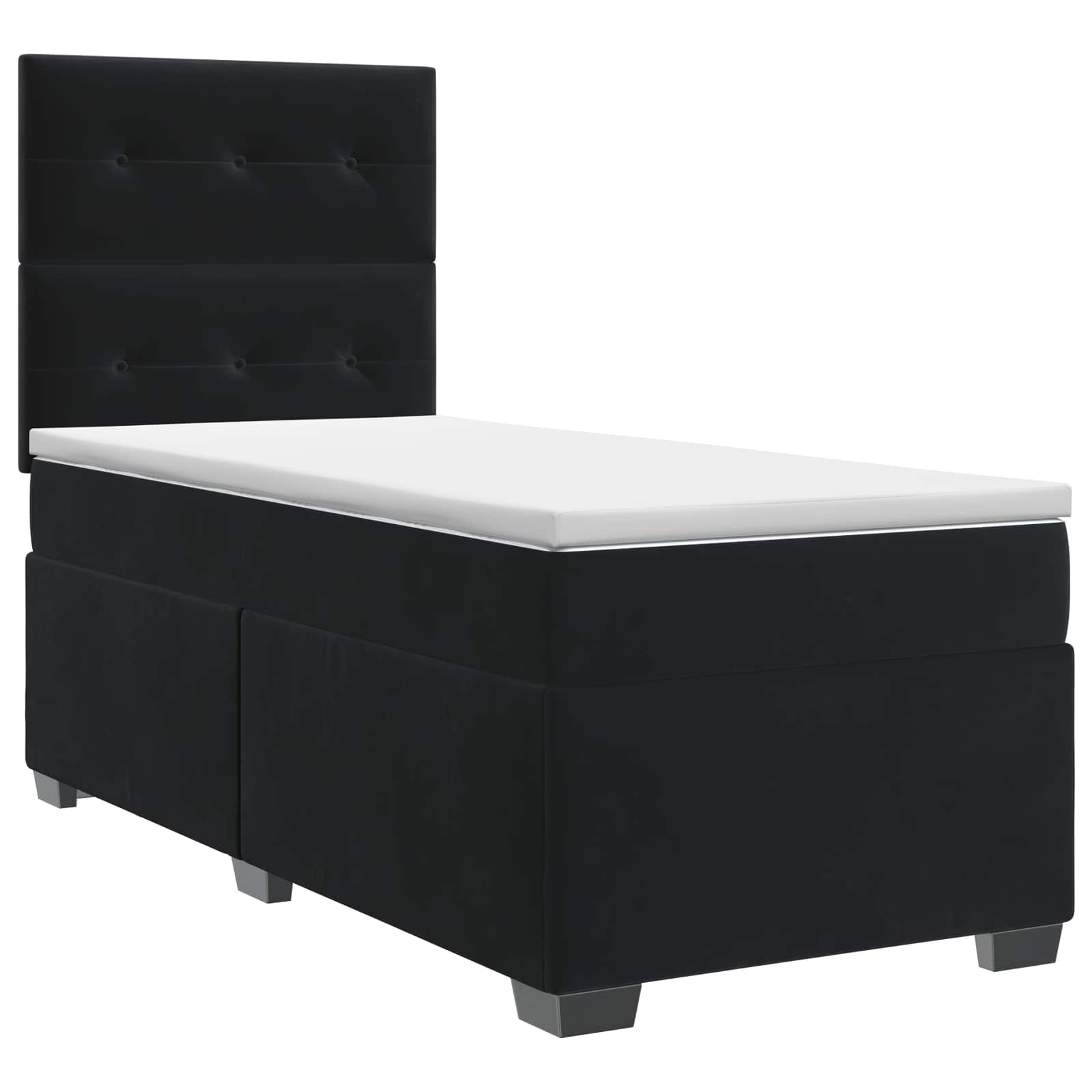 Κρεβάτι box spring με στρώμα Μαύρο 100 x 200 cm Βελούδο