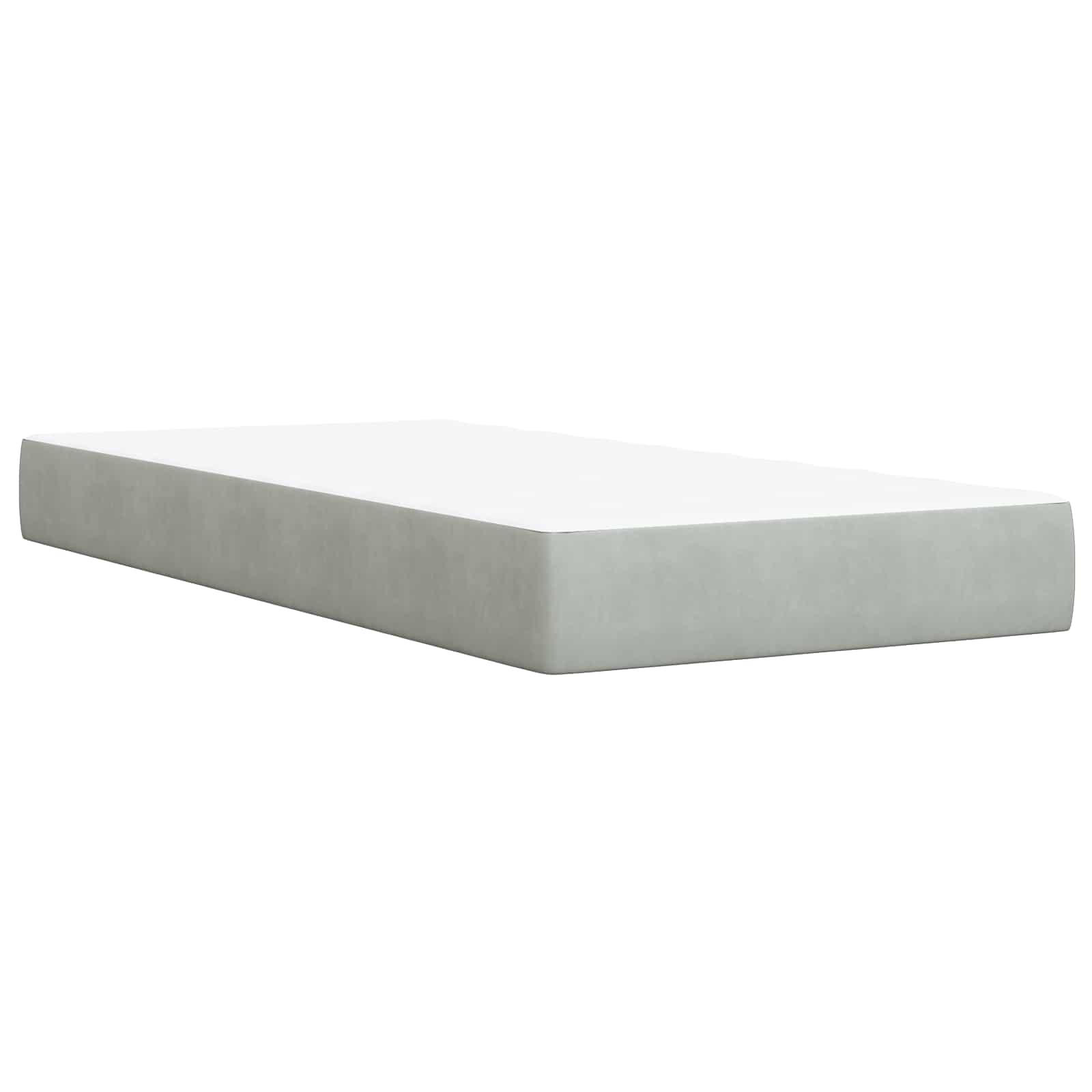 Κρεβάτι box spring με στρώμα Ανοιχτό γκρι 100 x 200 cm Βελούδο - Pakobazaar