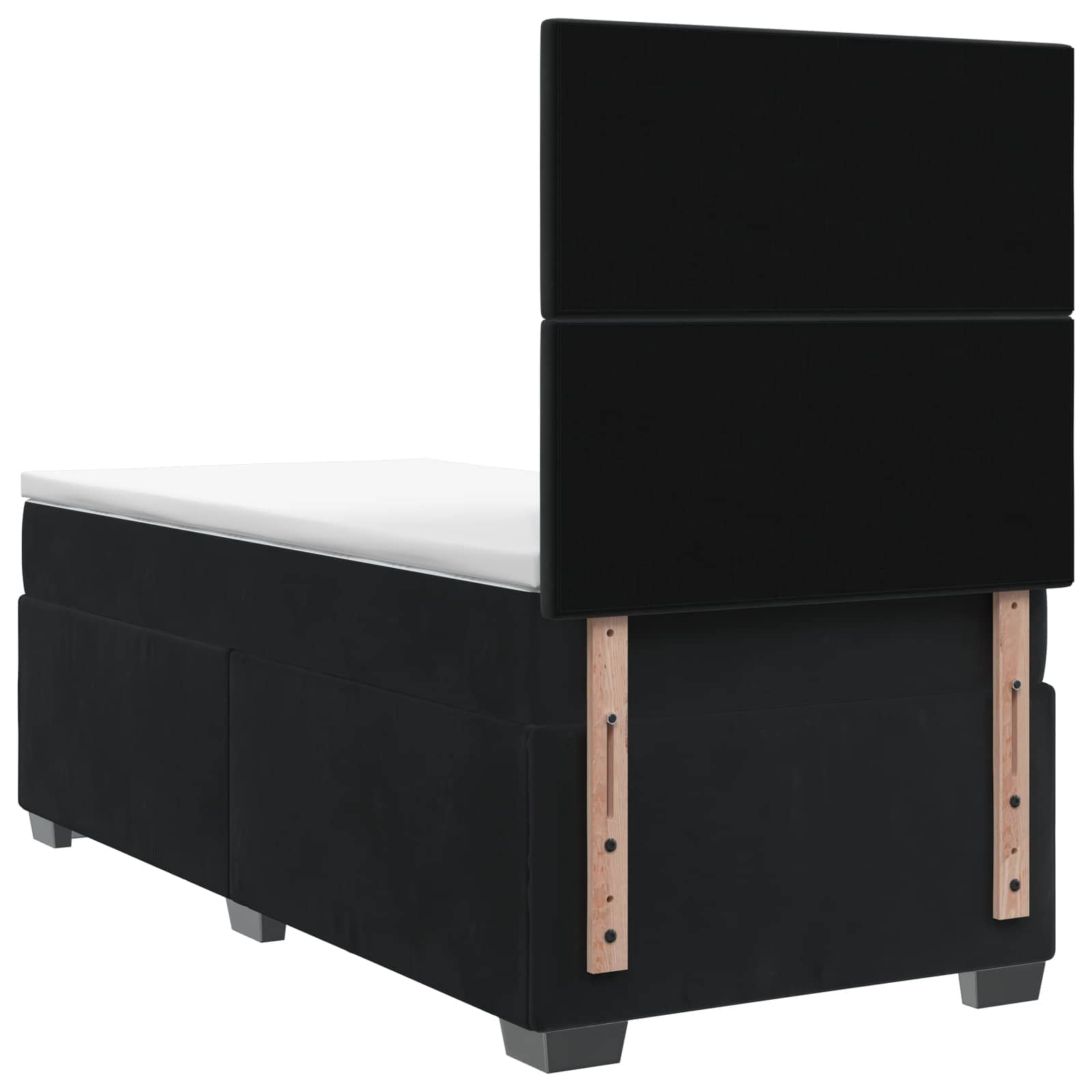 Κρεβάτι box spring με στρώμα Μαύρο 100 x 200 cm Βελούδο - Pakobazaar