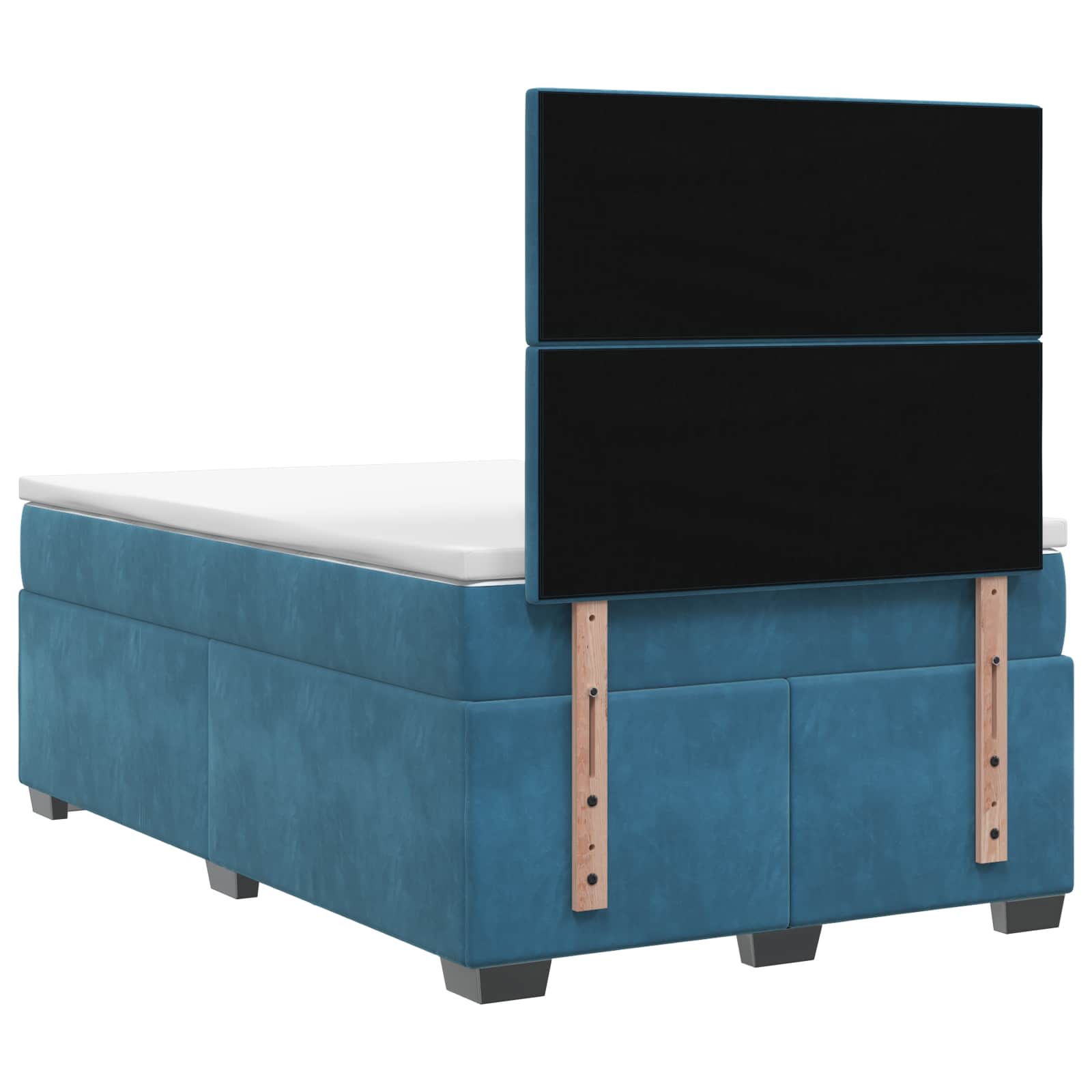 Κρεβάτι box spring με στρώμα Μπλε 120 x 190 cm Βελούδο - Pakobazaar