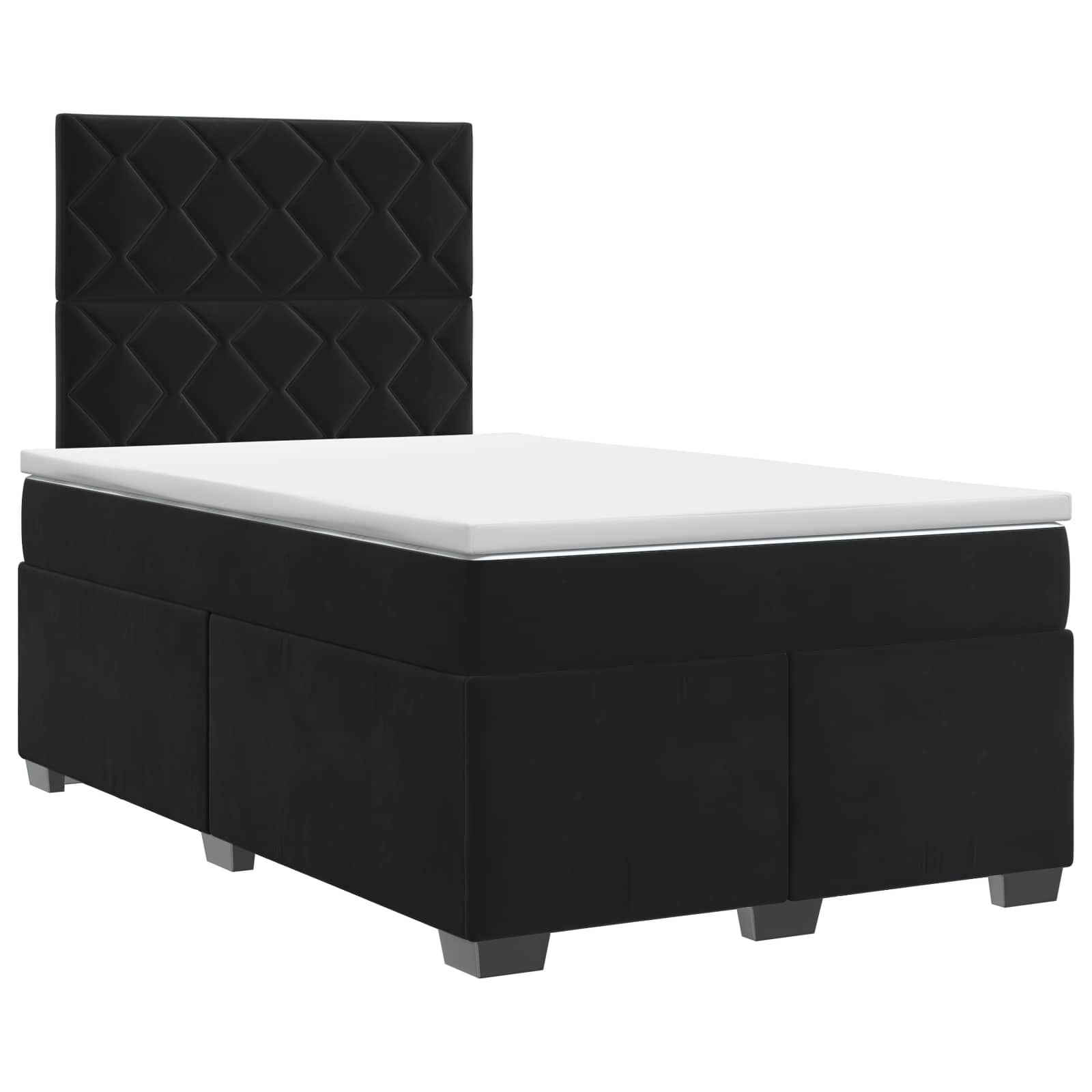 Κρεβάτι box spring με στρώμα Μαύρο 120 x 190 cm Βελούδο - Pakobazaar