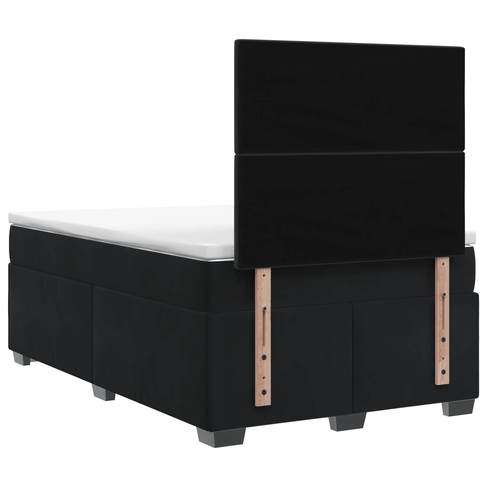Κρεβάτι box spring με στρώμα Μαύρο 120 x 190 cm Βελούδο - Pakobazaar