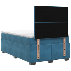 Κρεβάτι box spring με στρώμα Μπλε 120 x 200 cm Βελούδο - Pakobazaar