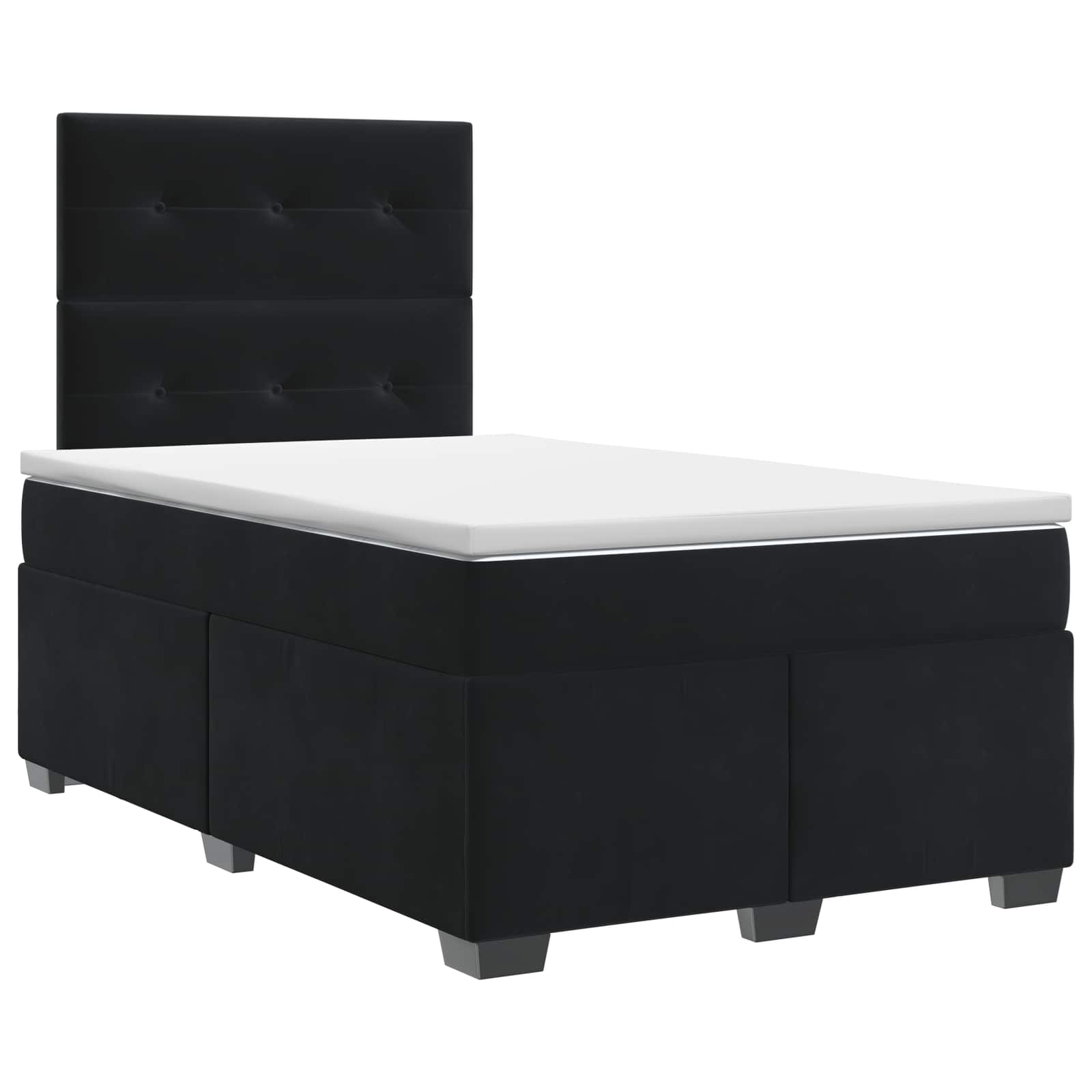 Κρεβάτι box spring με στρώμα Μαύρο 120 x 200 cm Βελούδο