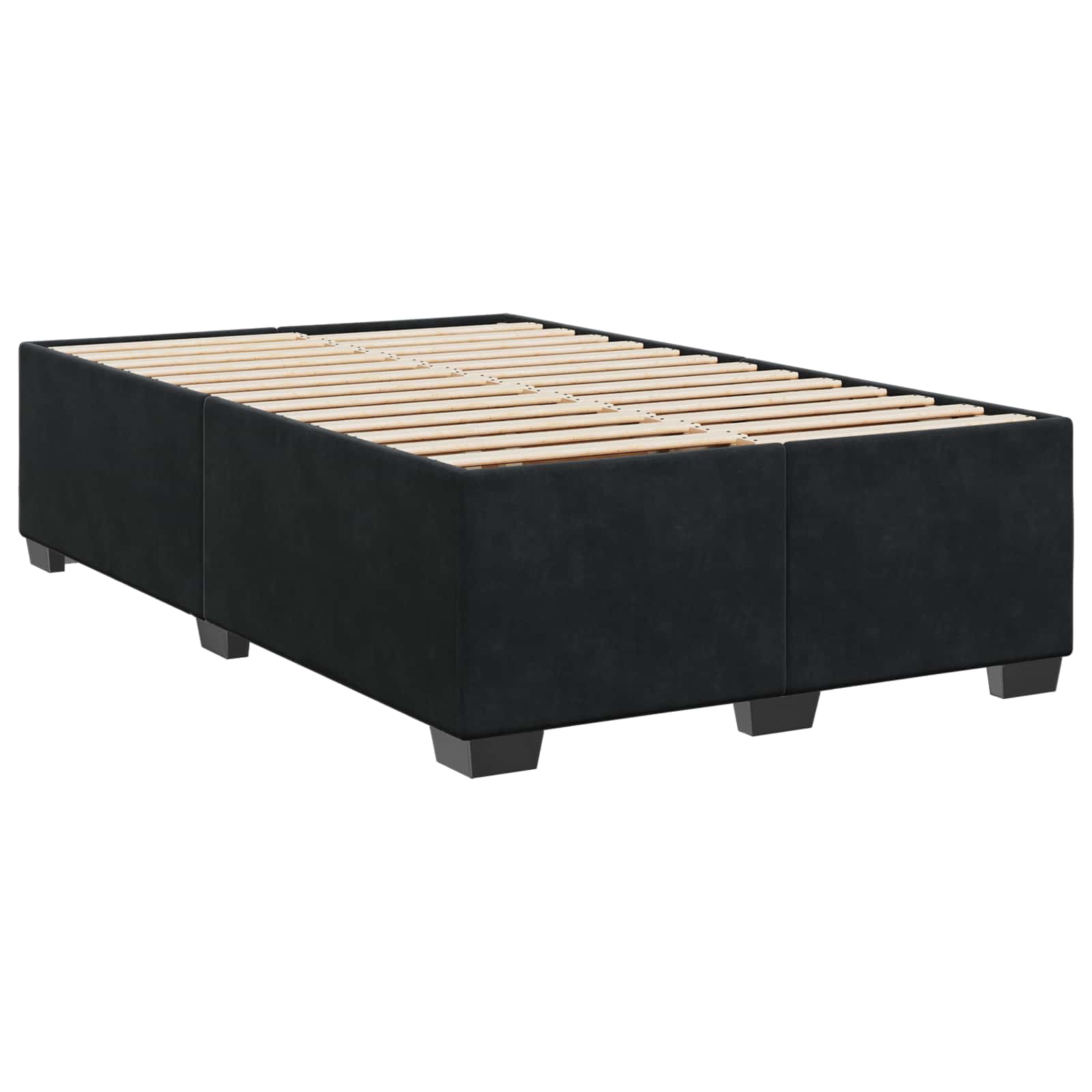Κρεβάτι box spring με στρώμα Μαύρο 120 x 200 cm Βελούδο - Pakobazaar