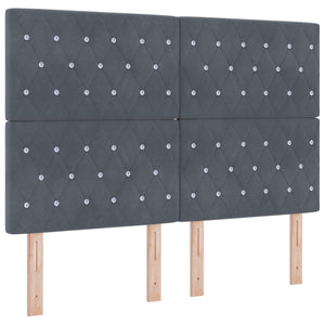 Κρεβάτι box spring με στρώμα Σκούρο Γκρι 140 x 190 cm Βελούδο