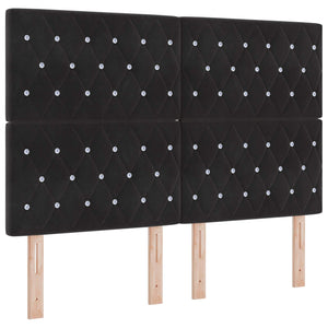 Κρεβάτι box spring με στρώμα Μαύρο 140 x 200 cm Βελούδο - Pakobazaar