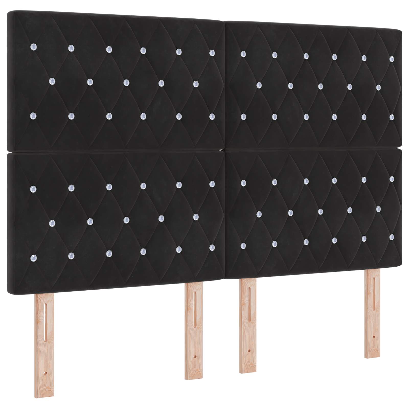 Κρεβάτι box spring με στρώμα Μαύρο 160 x 200 cm Βελούδο - Pakobazaar
