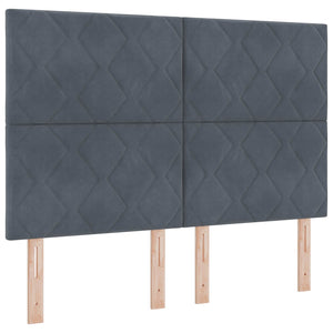 Κρεβάτι box spring με στρώμα Σκούρο Γκρι 160 x 200 cm Βελούδο - Pakobazaar