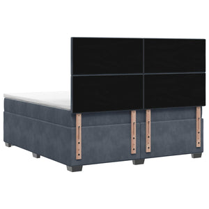 Κρεβάτι box spring με στρώμα Σκούρο Γκρι 160 x 200 cm Βελούδο - Pakobazaar