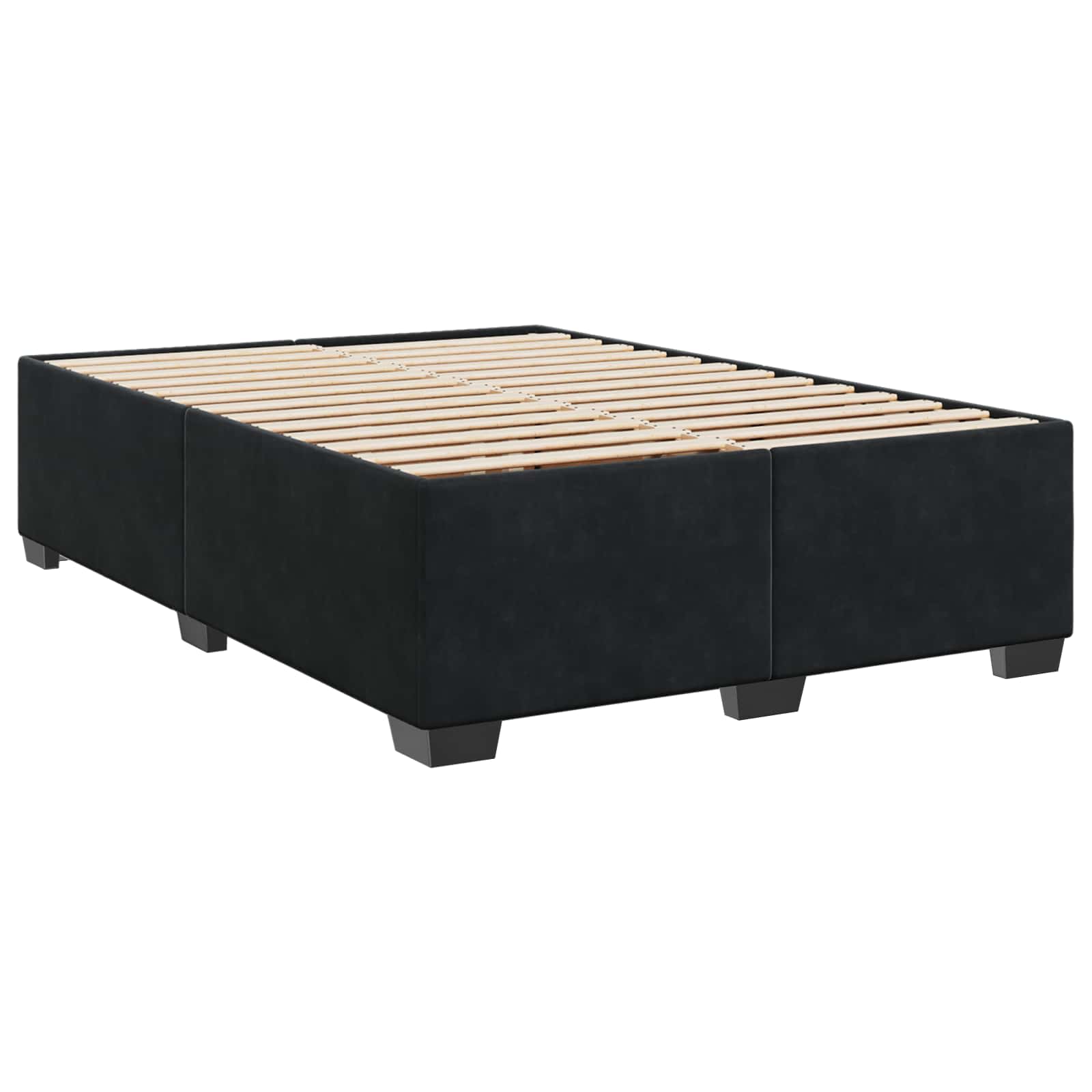 Κρεβάτι box spring με στρώμα Μαύρο 160 x 200 cm Βελούδο - Pakobazaar